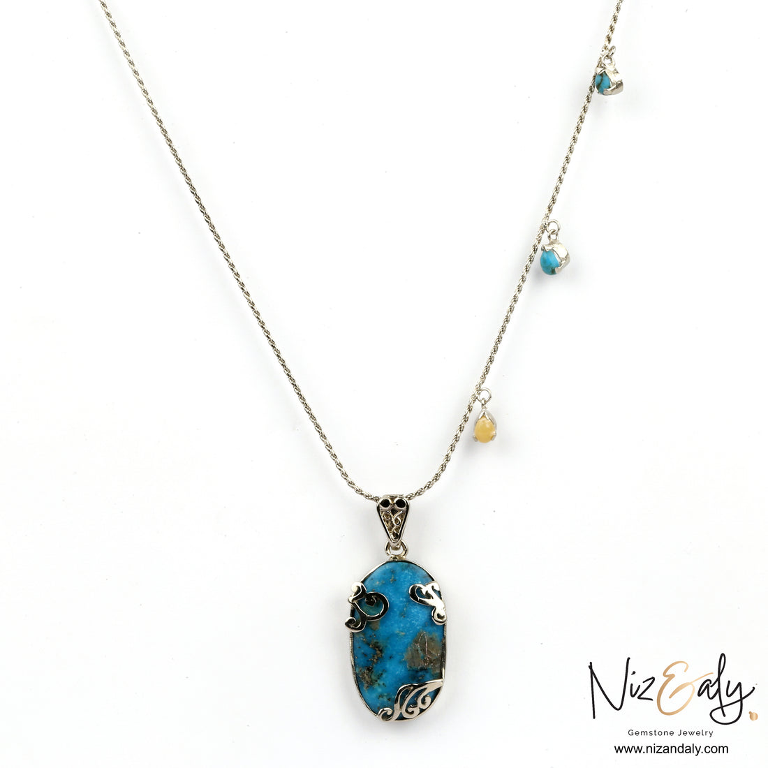 All About Turquoise Pendant Necklace