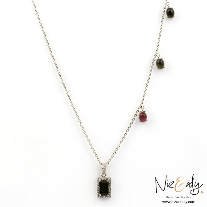 All About Green Tourmaline Pendant Necklace