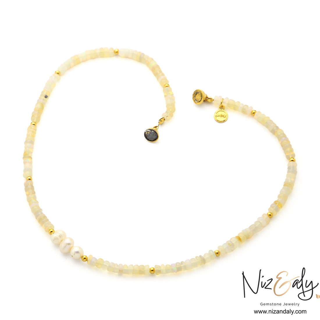 Lunar Grace- Opal and Pearl Necklace