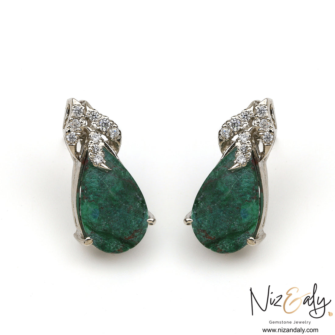 Forest Whisper: Green Chrysocolla Stud