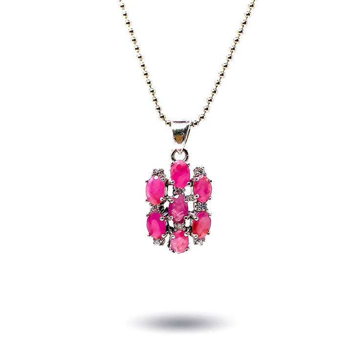 Lucky 7 High Quality Rubies in Cluster Pendant