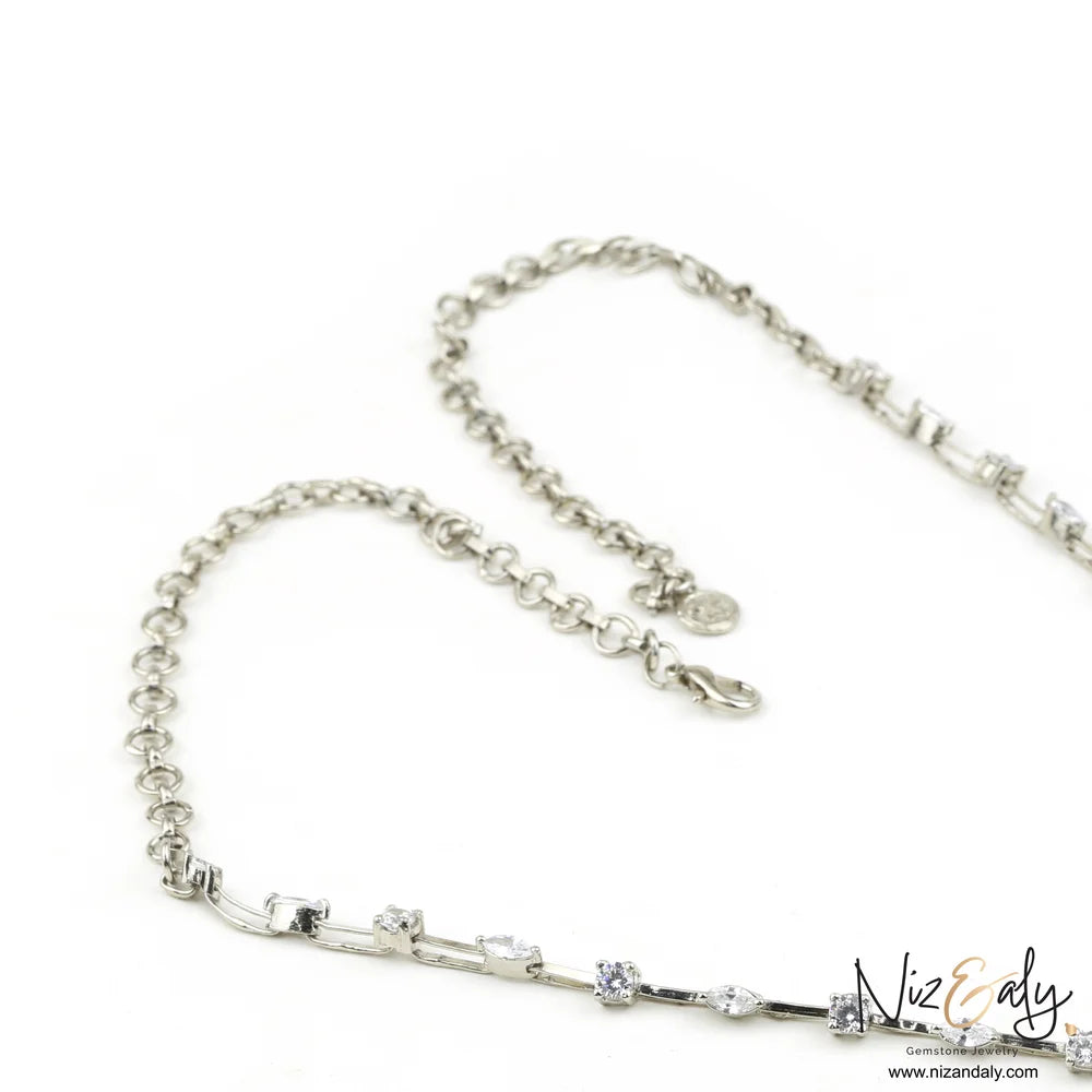 Natural Agate Pendant in Stunning Niz & Aly Design Studded Necklace