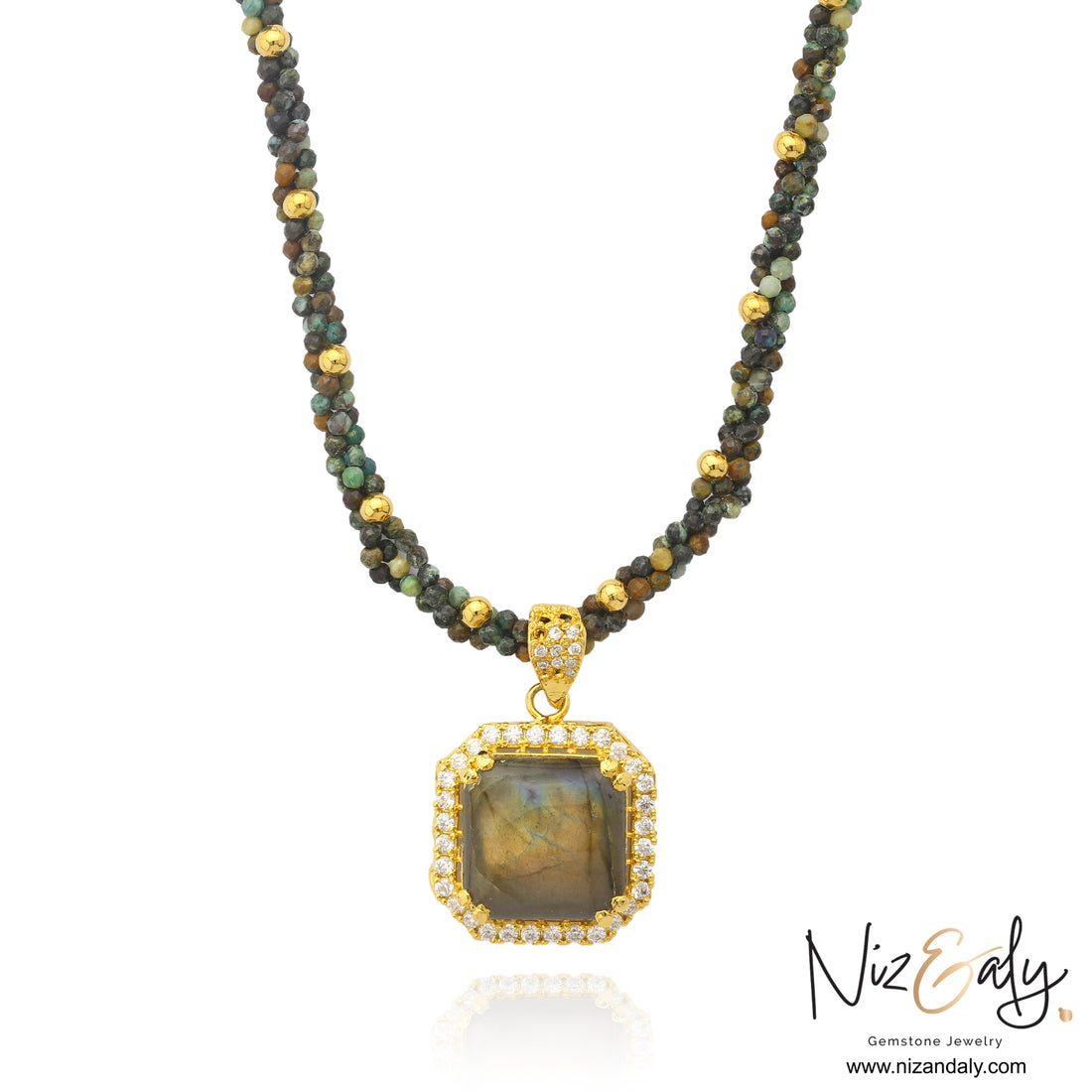 Labradorite Statement Necklace-Silent Radiance