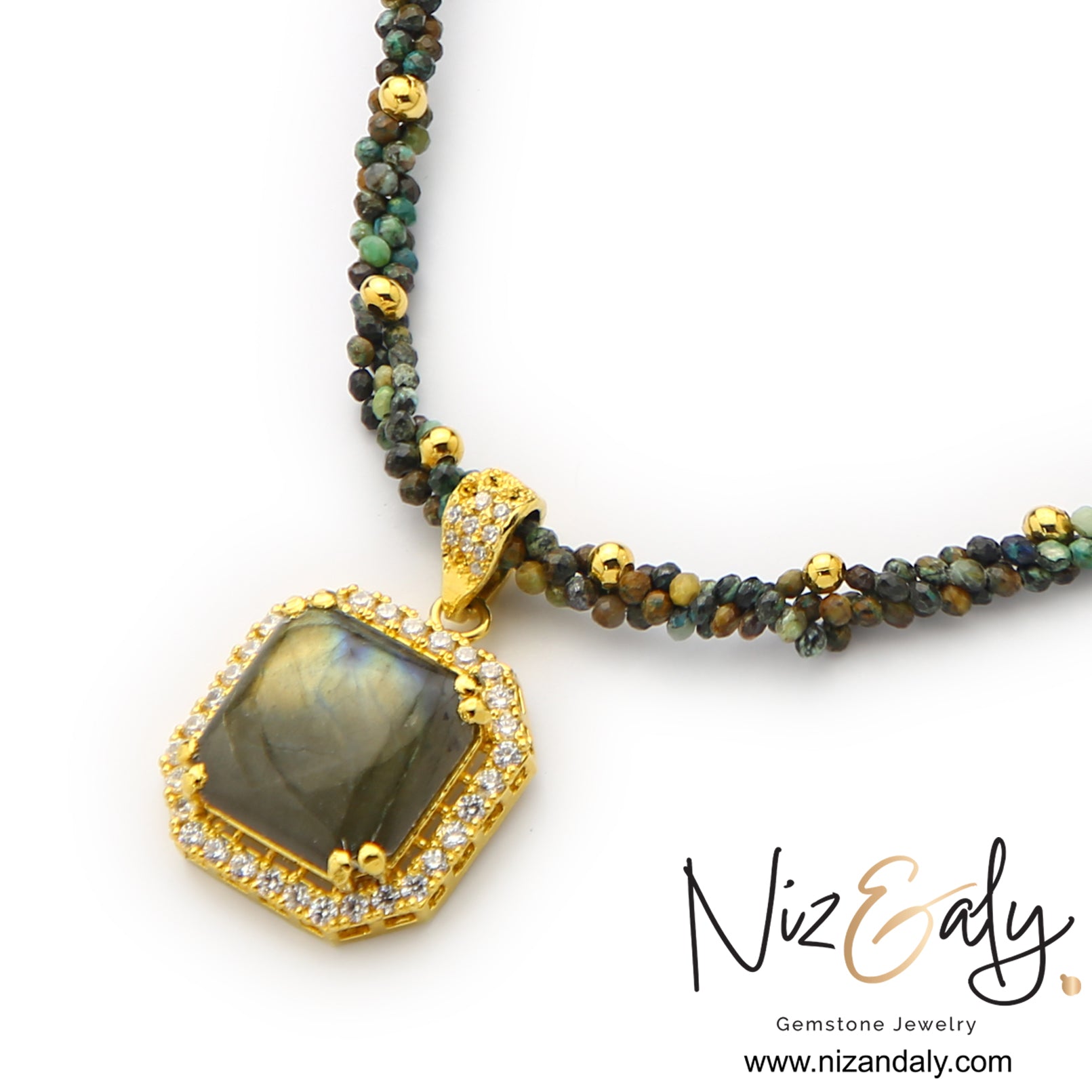 Labradorite Statement Necklace-Silent Radiance