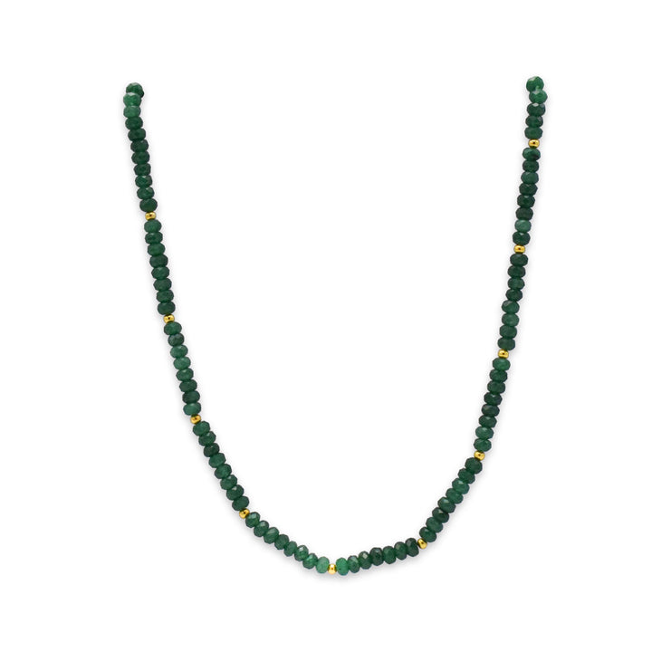 16" Natural Zambian Emerald Faceted  Roundel 3.5-4.0mm Beaded String