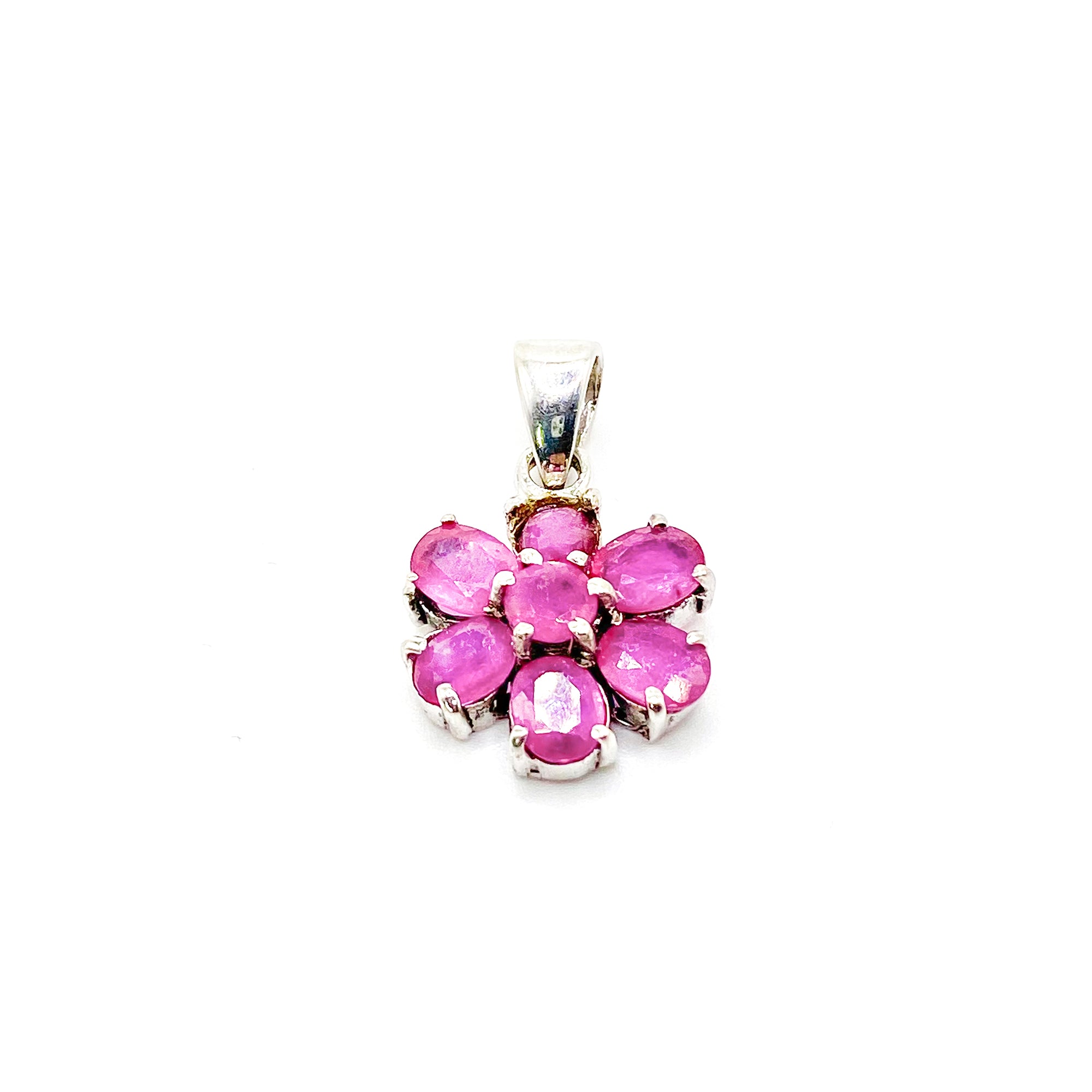 Ruby Flower Pendant (7 rubies)