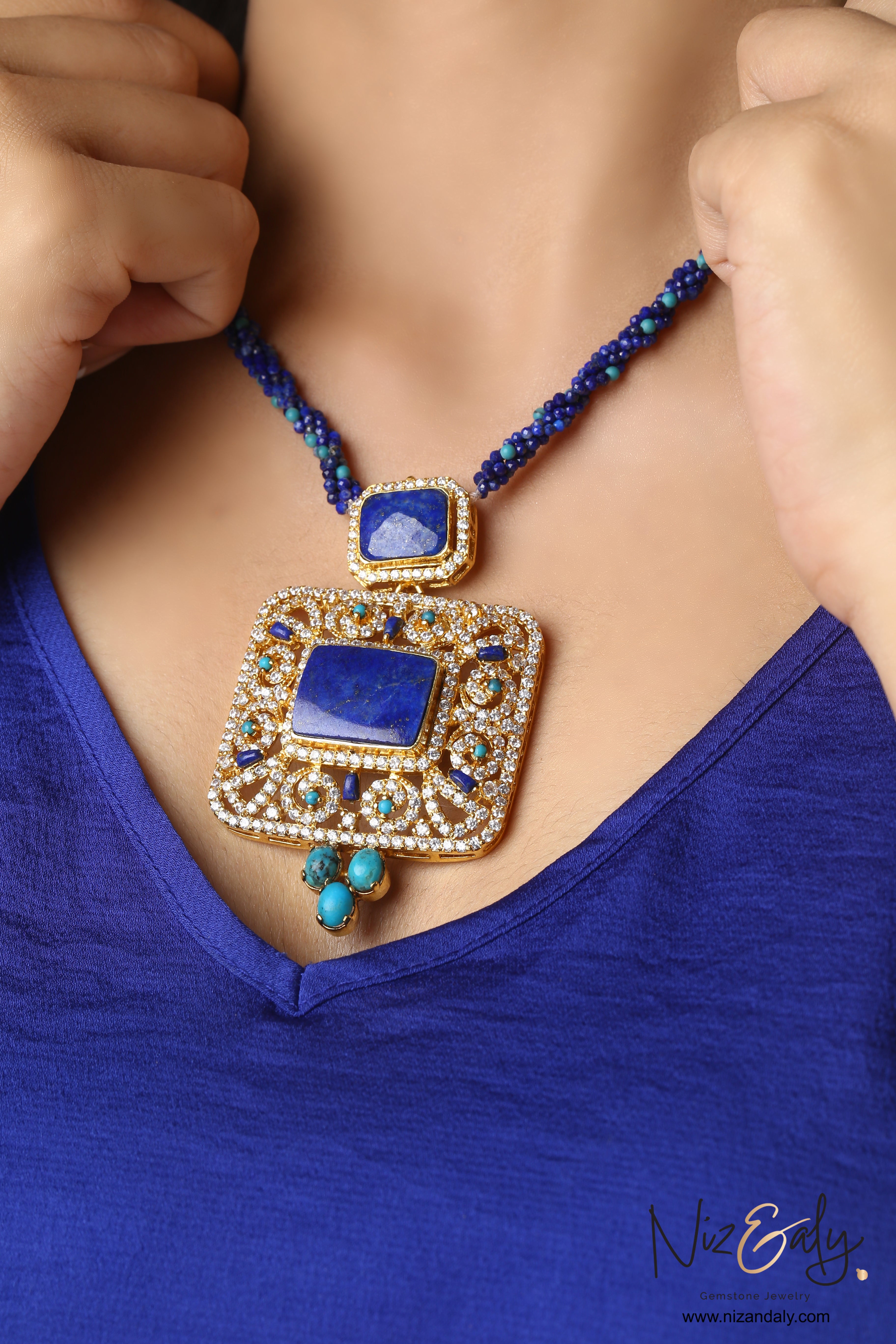 Blue Monarch Lapis and Turquoise Statement Necklace