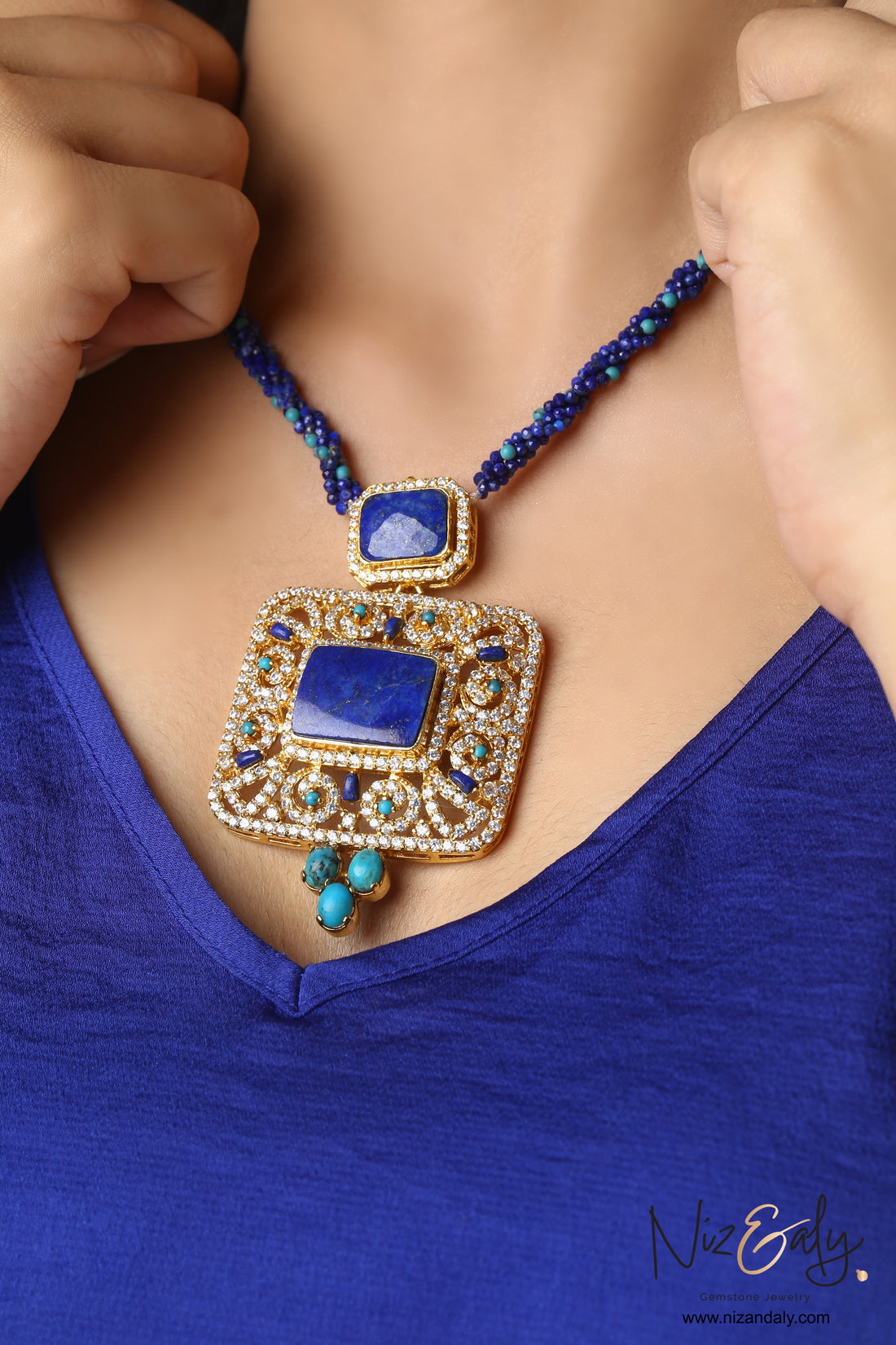 Blue Monarch Lapis and Turquoise Statement Necklace
