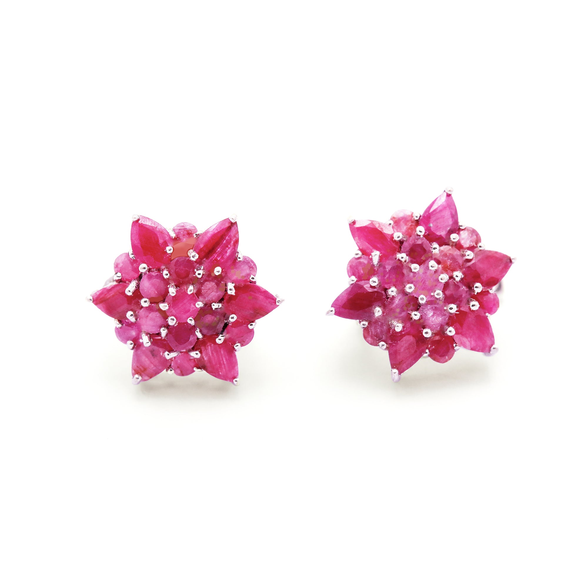 Marquise Cut Natural Ruby Star Stud