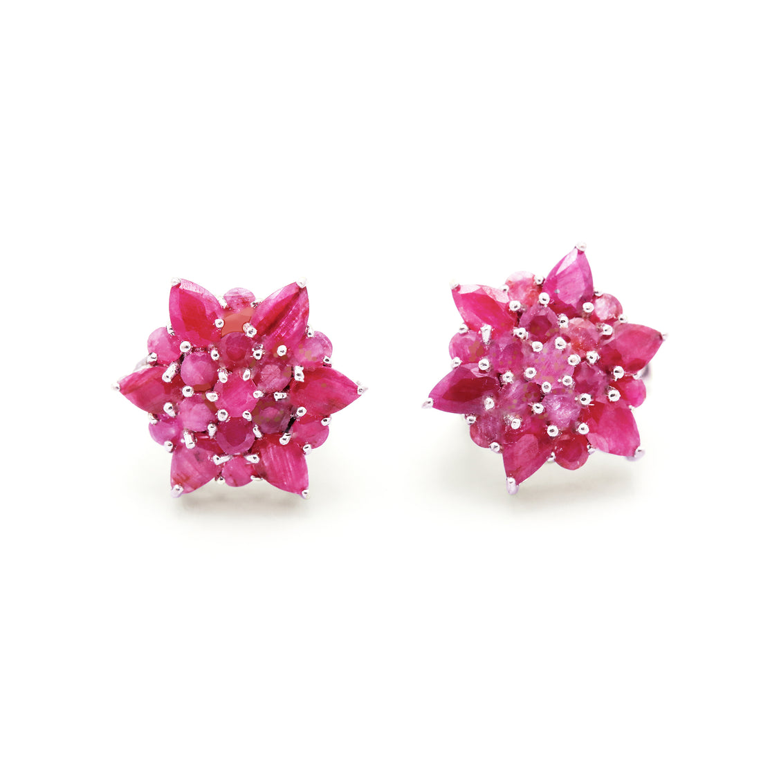 Marquise Cut Natural Ruby Star Stud