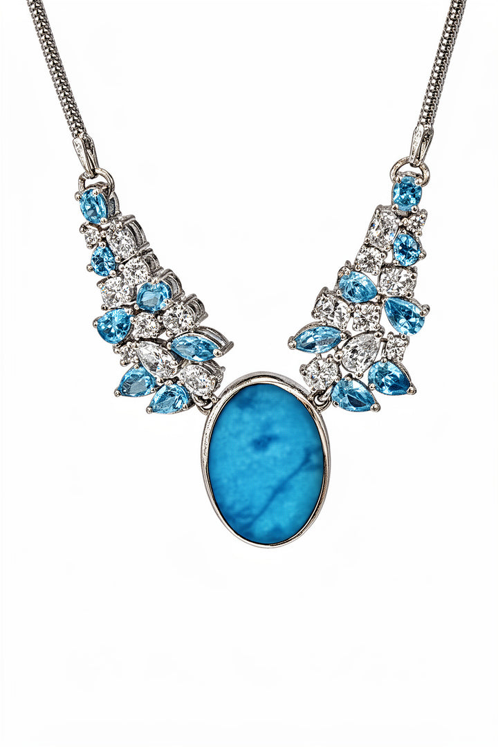 Whisper of Nishapur-  Statement Natural Turquoise Necklace.