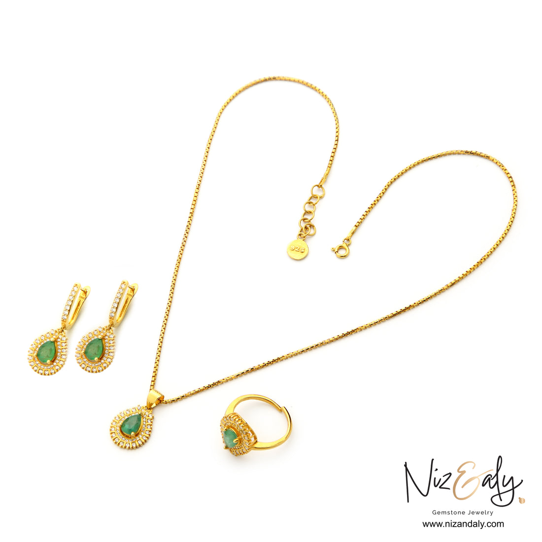 Emerald Reverie - Emerald Pendant Set