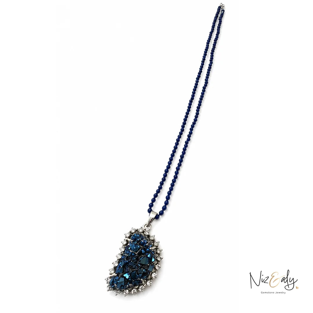 Natural Peacock Ore Pendant Necklace