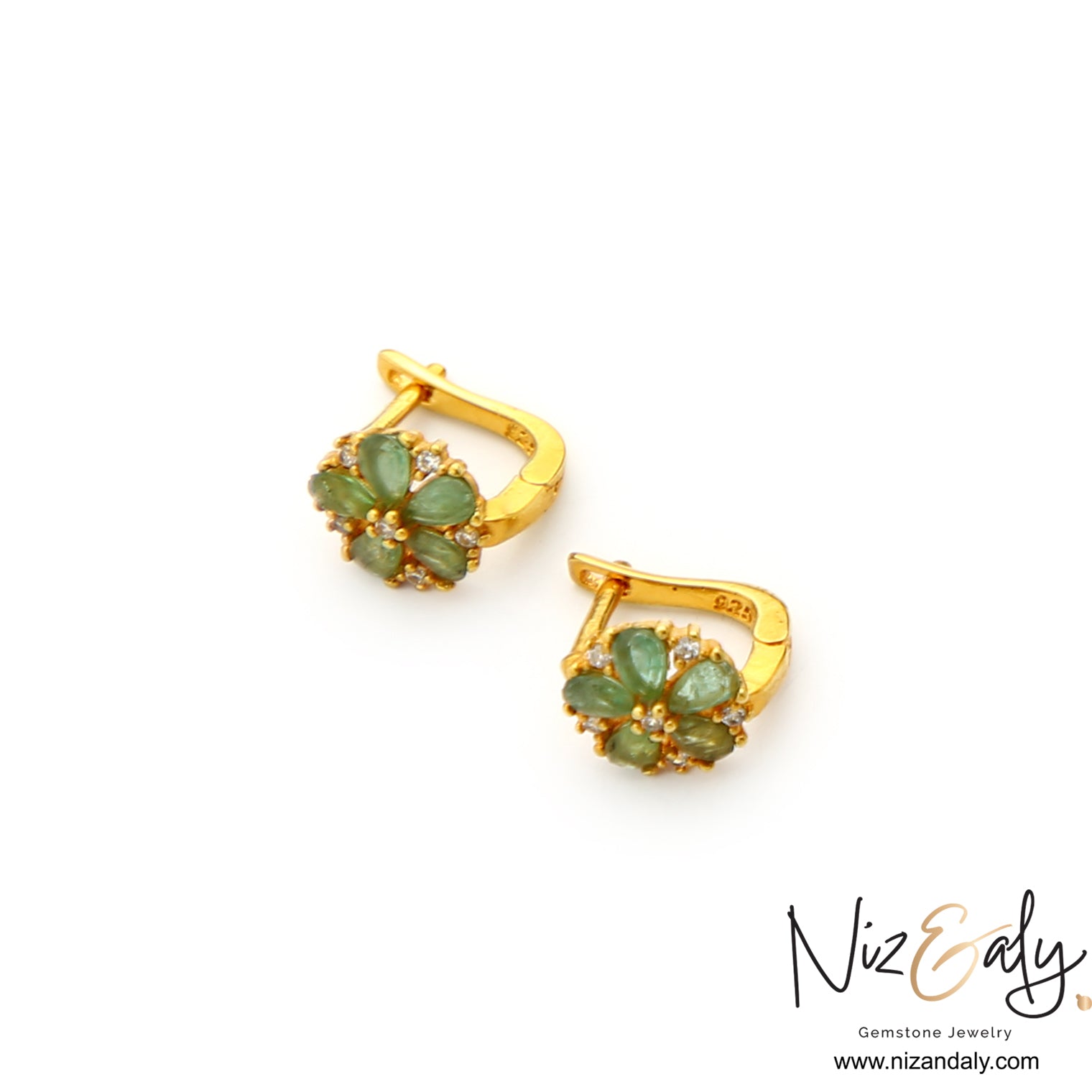 Elegant Natural Emerald Pendant Set- Emerald Elan