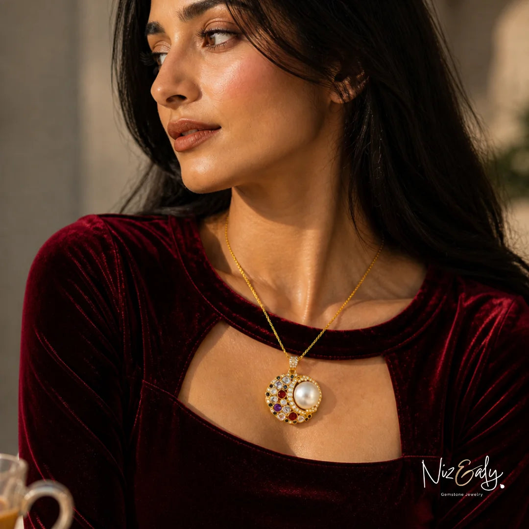Handcrafted Mabe Pearl Necklace – Celestial Embrace Jewelry
