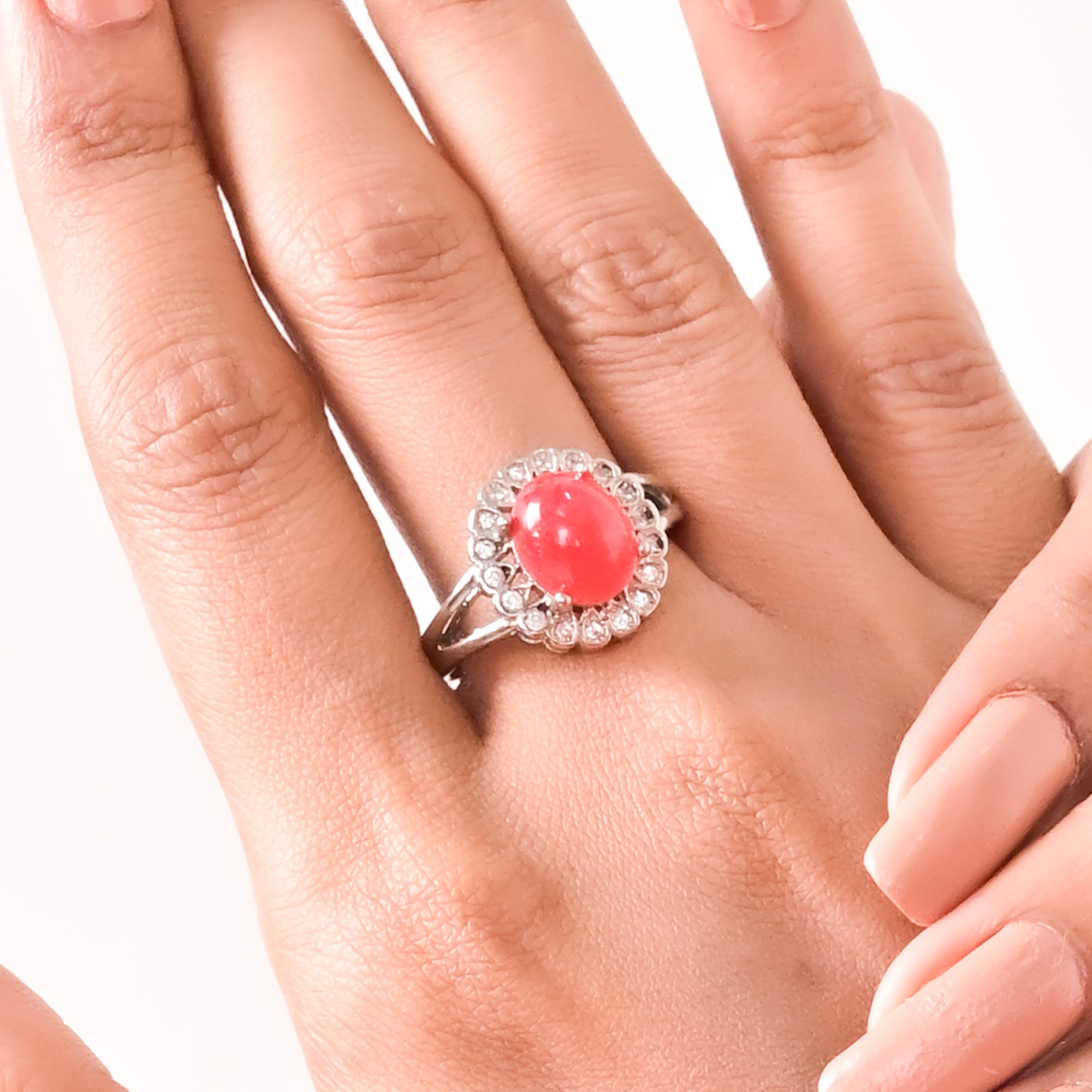 Red Cabochon Rubelite Tourmaline locket Set