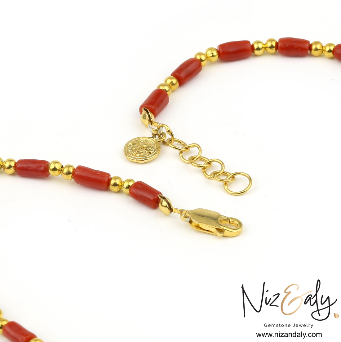 Natural Red Coral Rice Bead Necklace