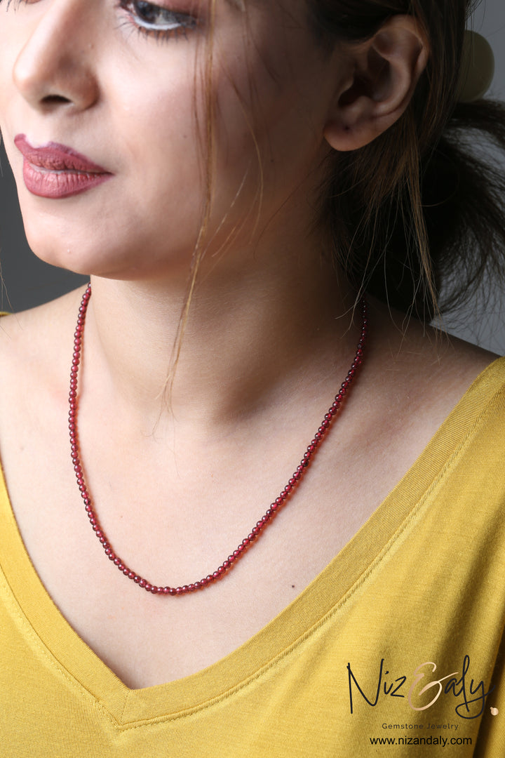 Ruby‑Glow Garnet Necklace