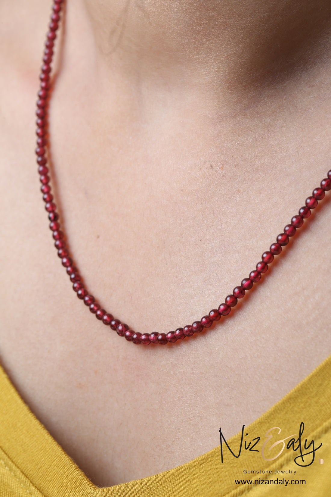 Ruby‑Glow Garnet Necklace