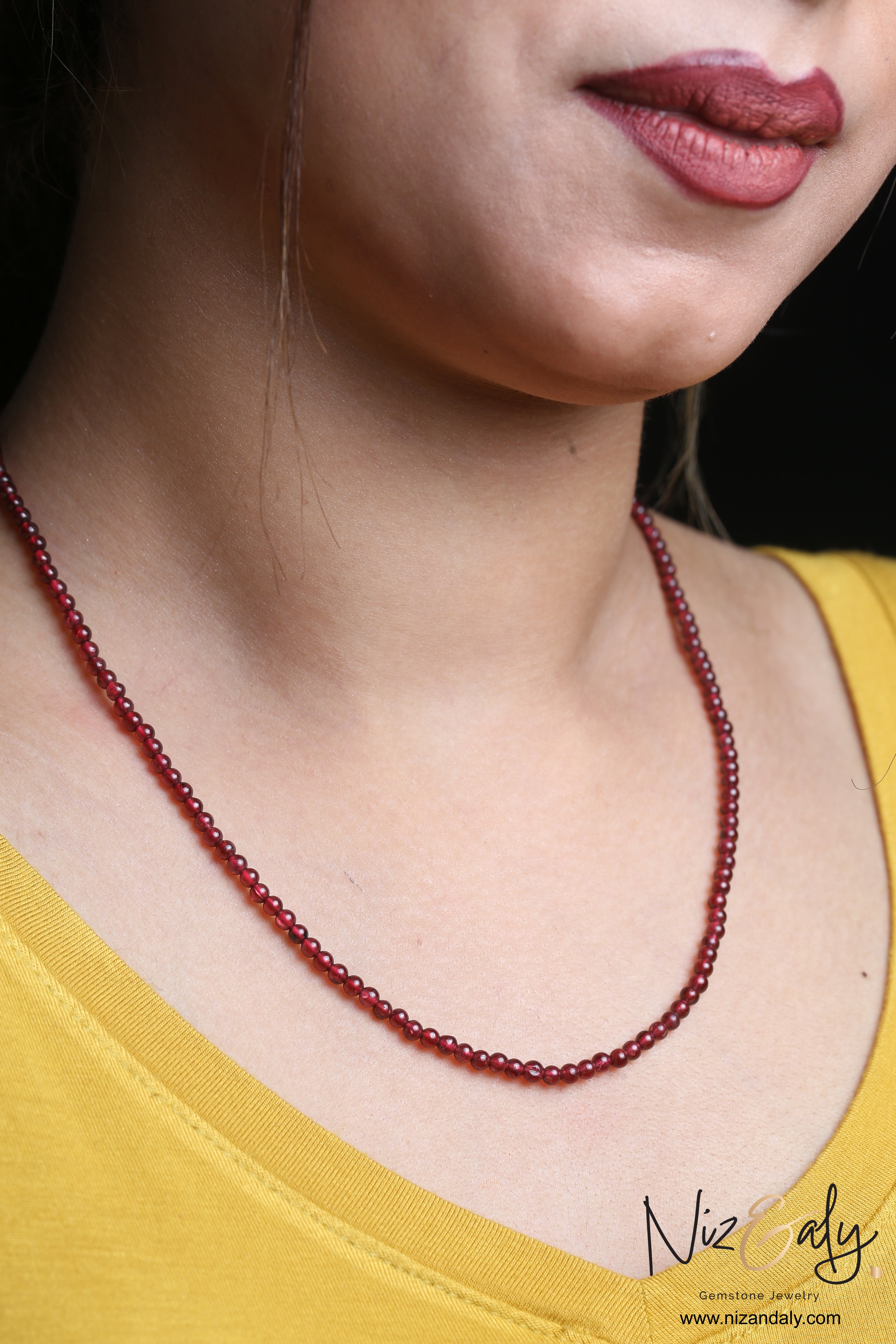 Ruby‑Glow Garnet Necklace