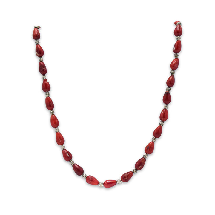 Mediterranean Sunrise Teardrop Coral Necklace