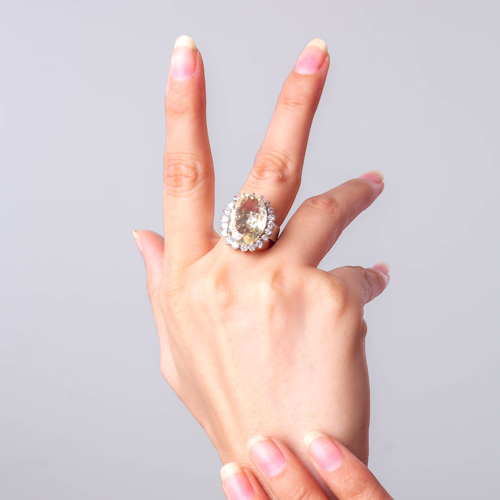 Niz & Aly Designer's Citrine Ring featuring a vibrant yellow citrine gemstone set in a stylish ring design.
