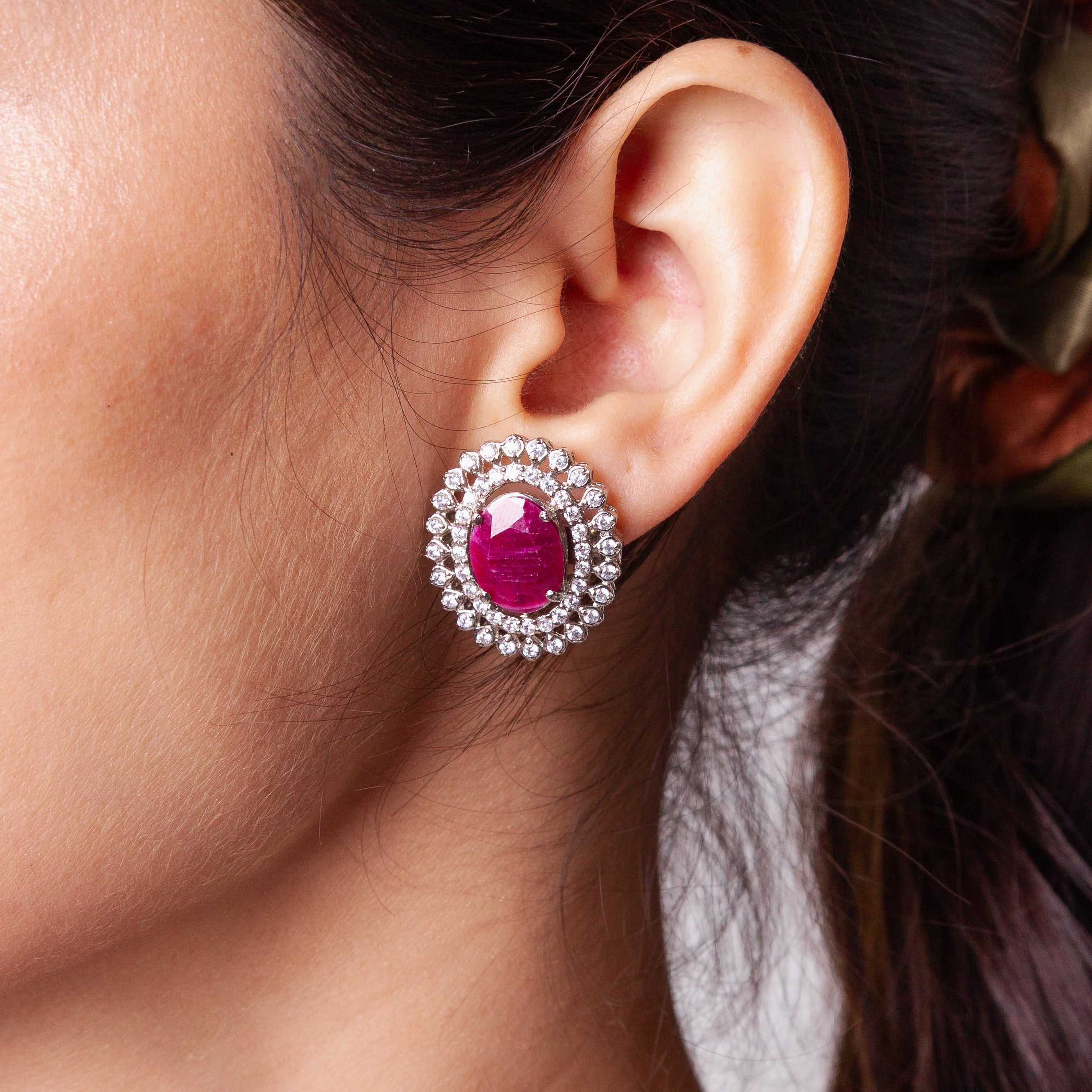 African Ruby Pendant Set in Garnet String