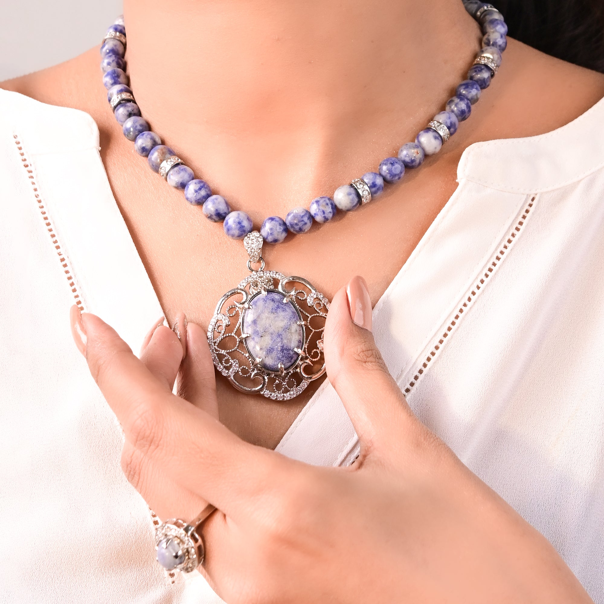 Canadian  Blue Sodalite Pendant Set