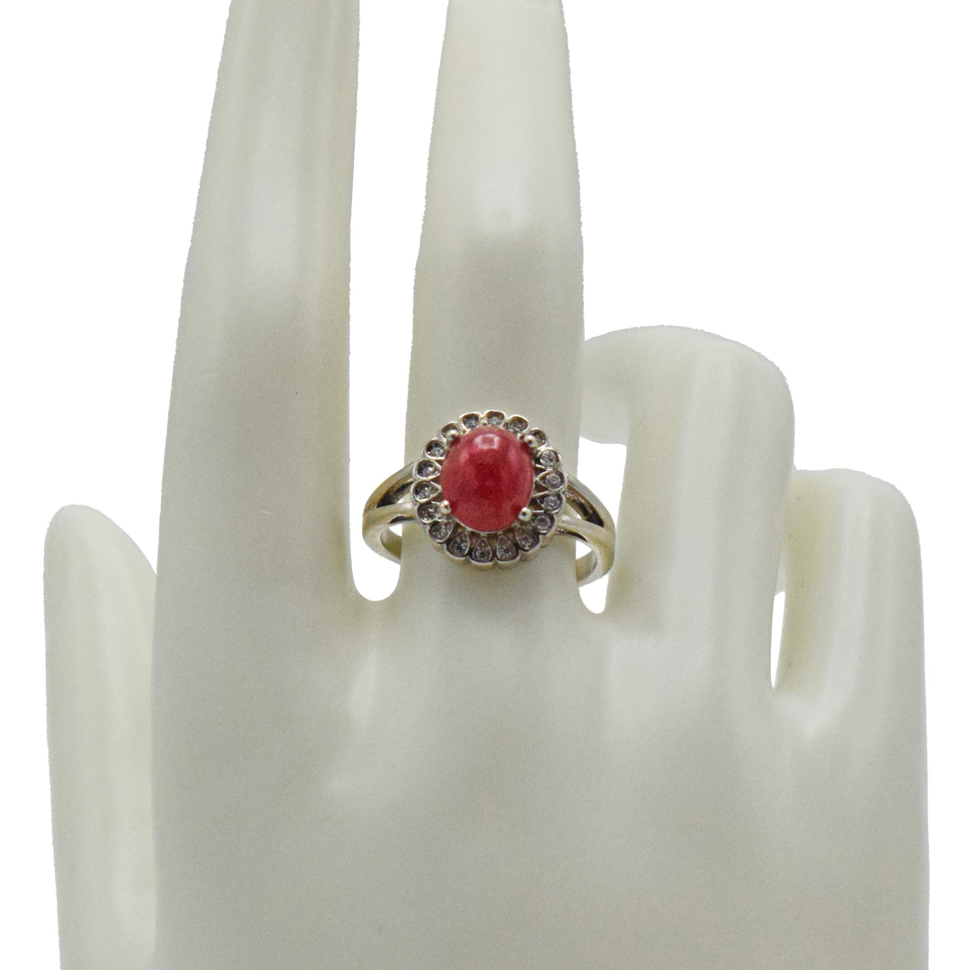 Red Cabochon Rubelite Tourmaline locket Set