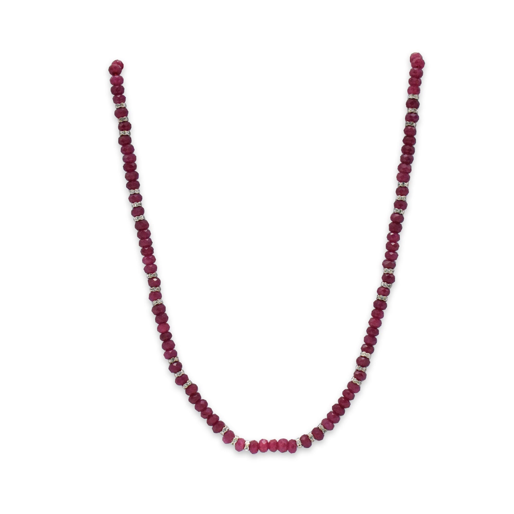 Scarlet Twilight  Ruby Red Jade Beaded Necklace