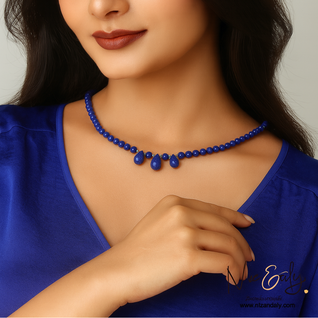 Natural Lapis Lazuli Necklace — Deep Blue Gemstone-Voice of Stars