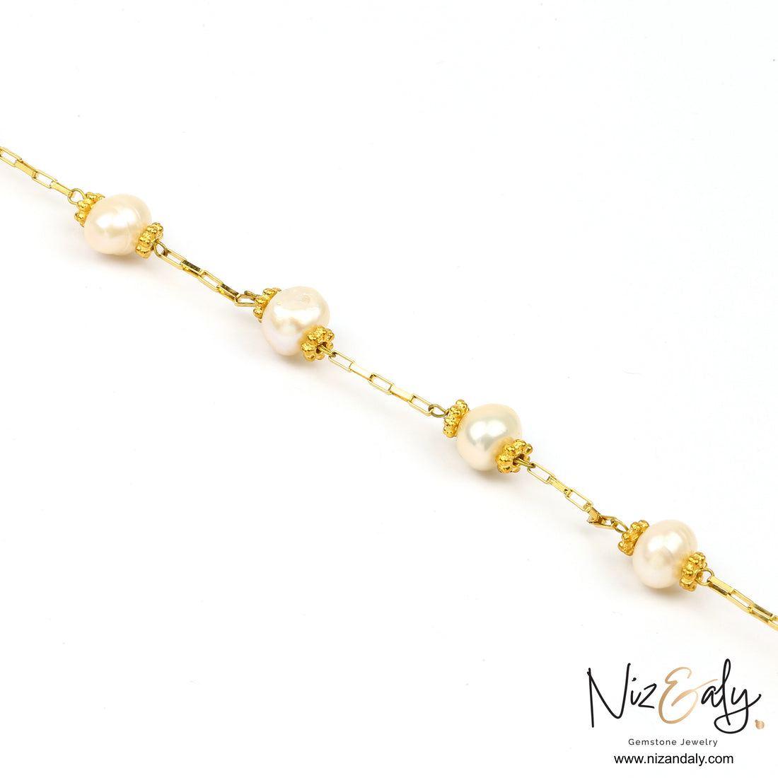 Handmade pearl bracelet with 7mm freshwater pearls