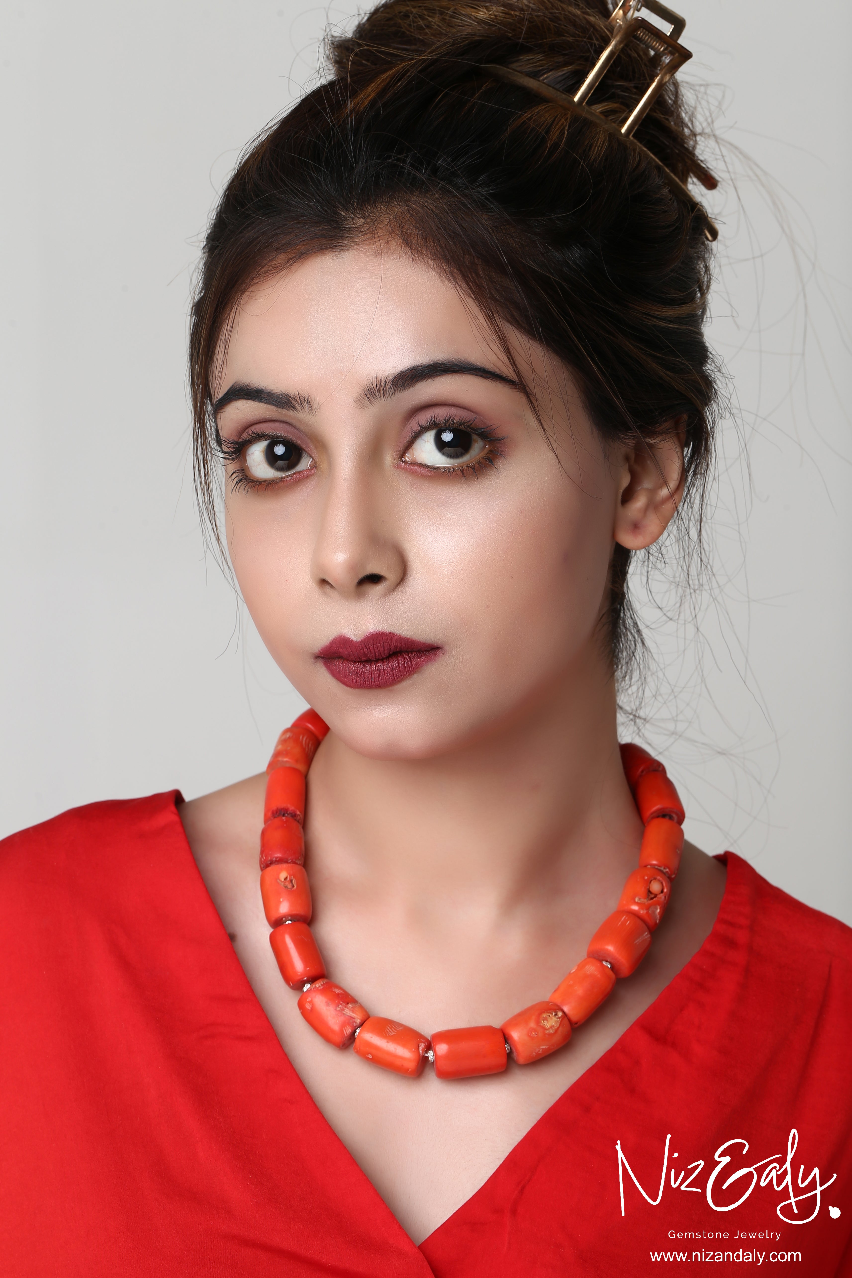 Natural Barrel  Shaped Sea Coral Necklace