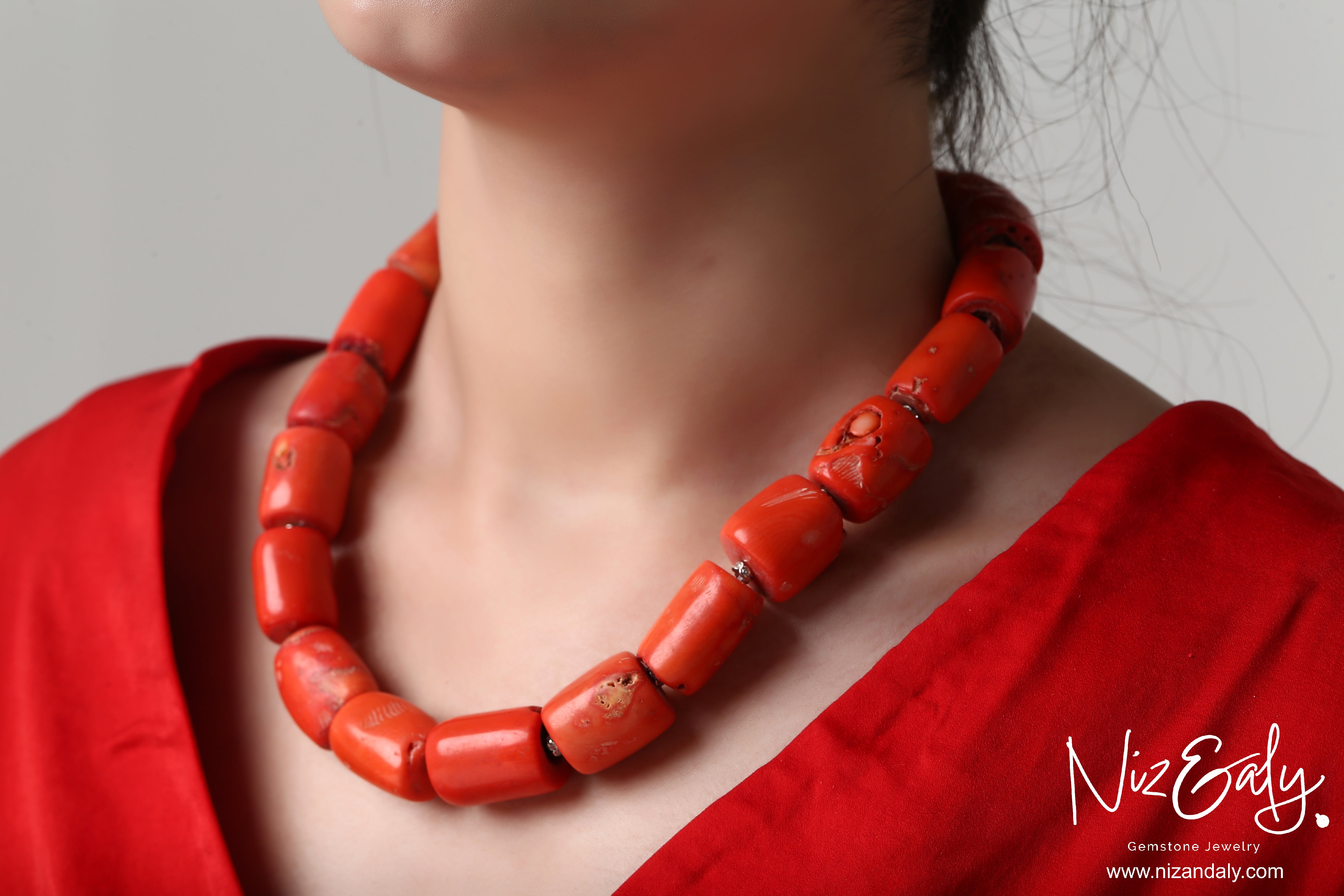Natural Barrel Shaped Sea Coral Necklace – Niz & Aly