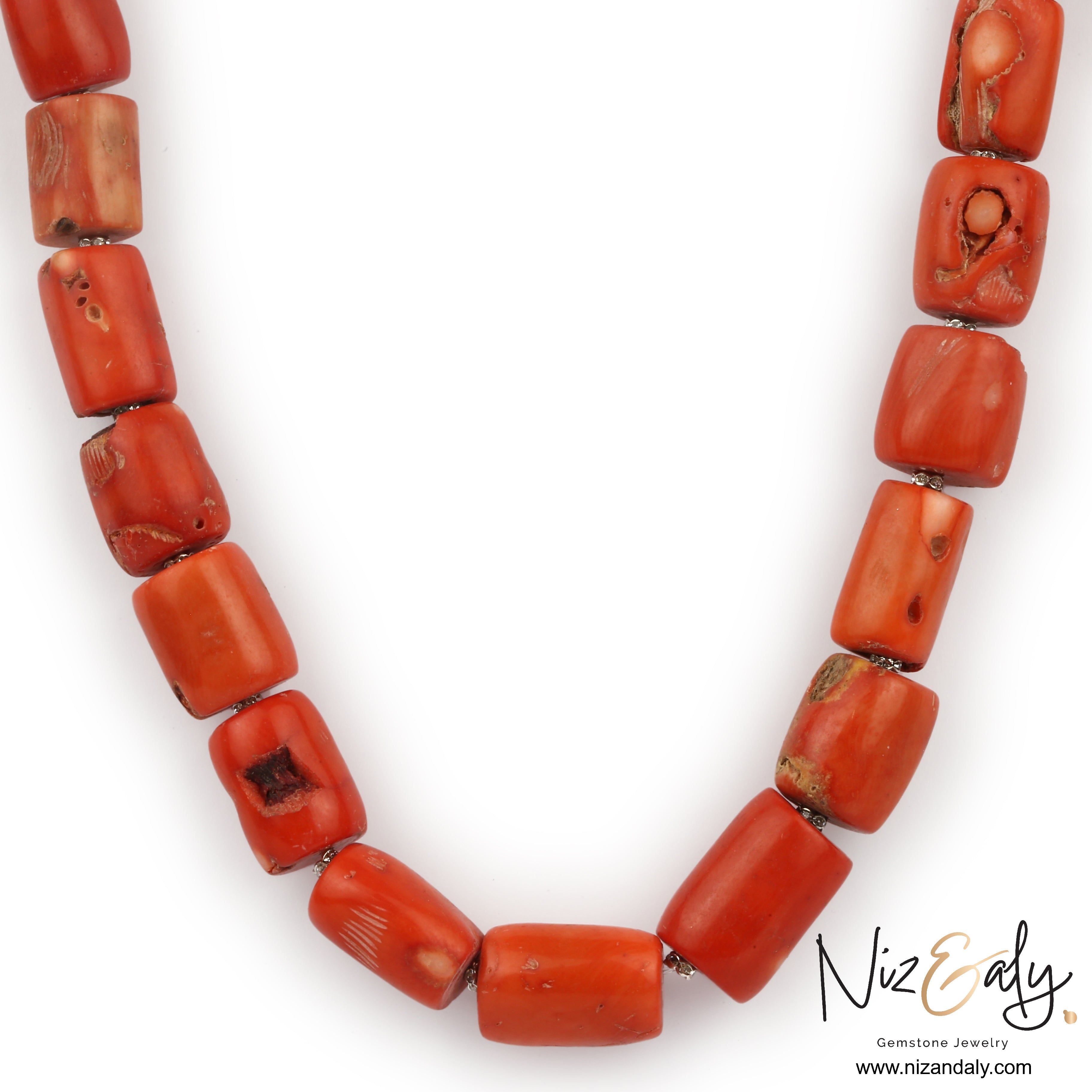 Natural Barrel  Shaped Sea Coral Necklace