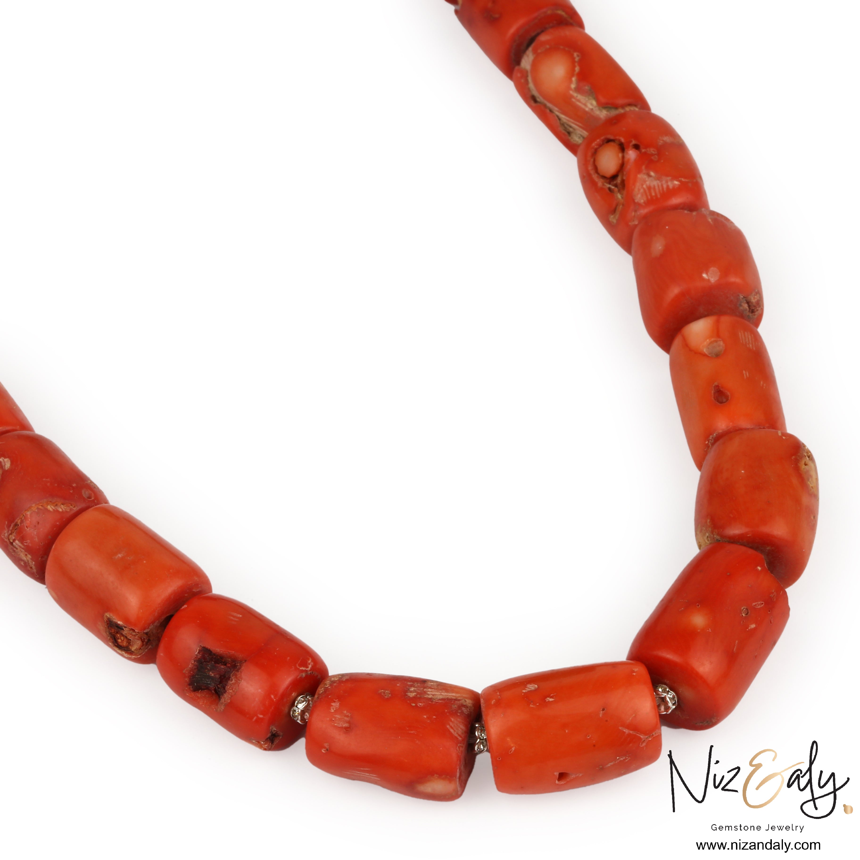 Natural Barrel  Shaped Sea Coral Necklace