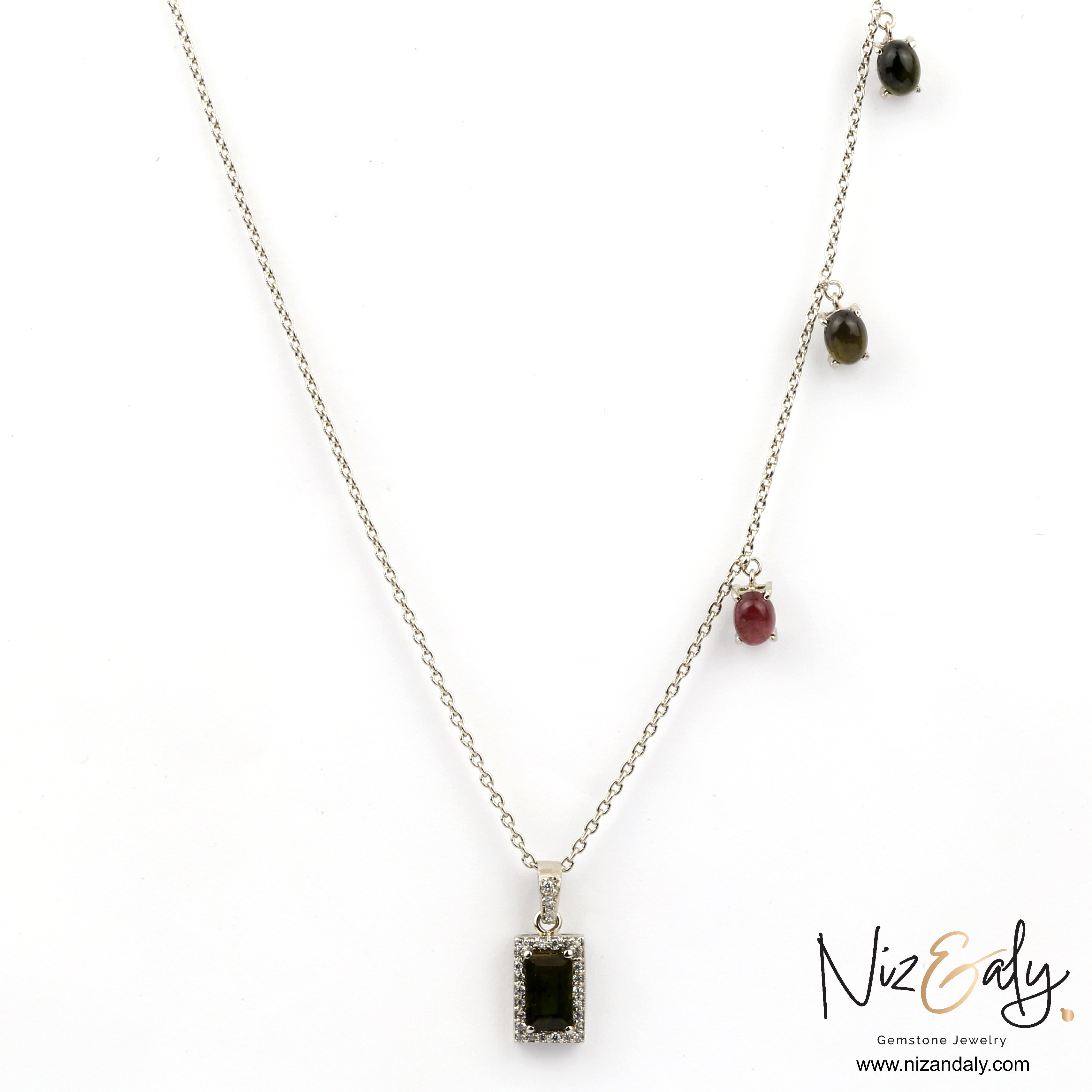 All About Green Tourmaline Pendant Necklace