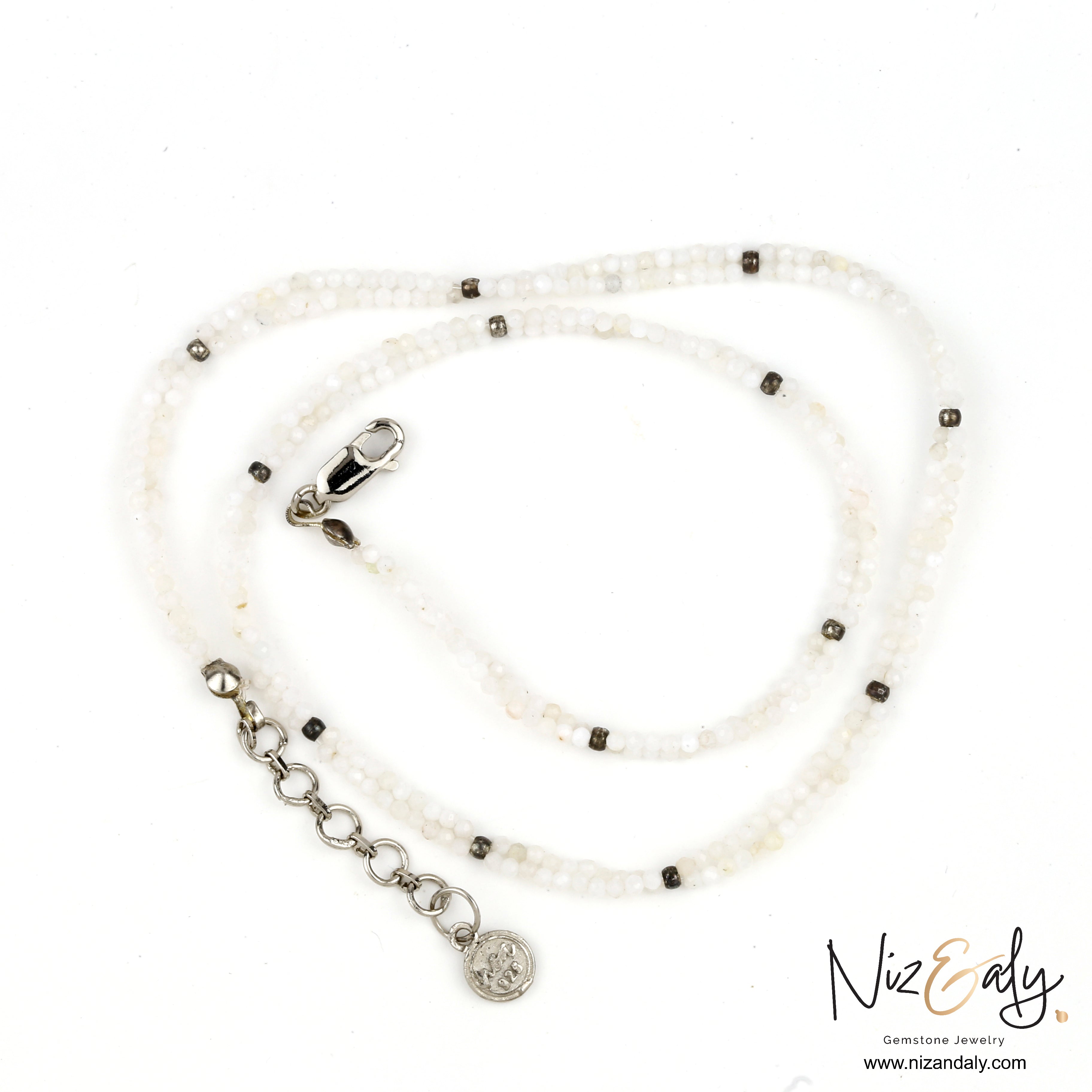 Dainty Double Milky Quartz String Necklace
