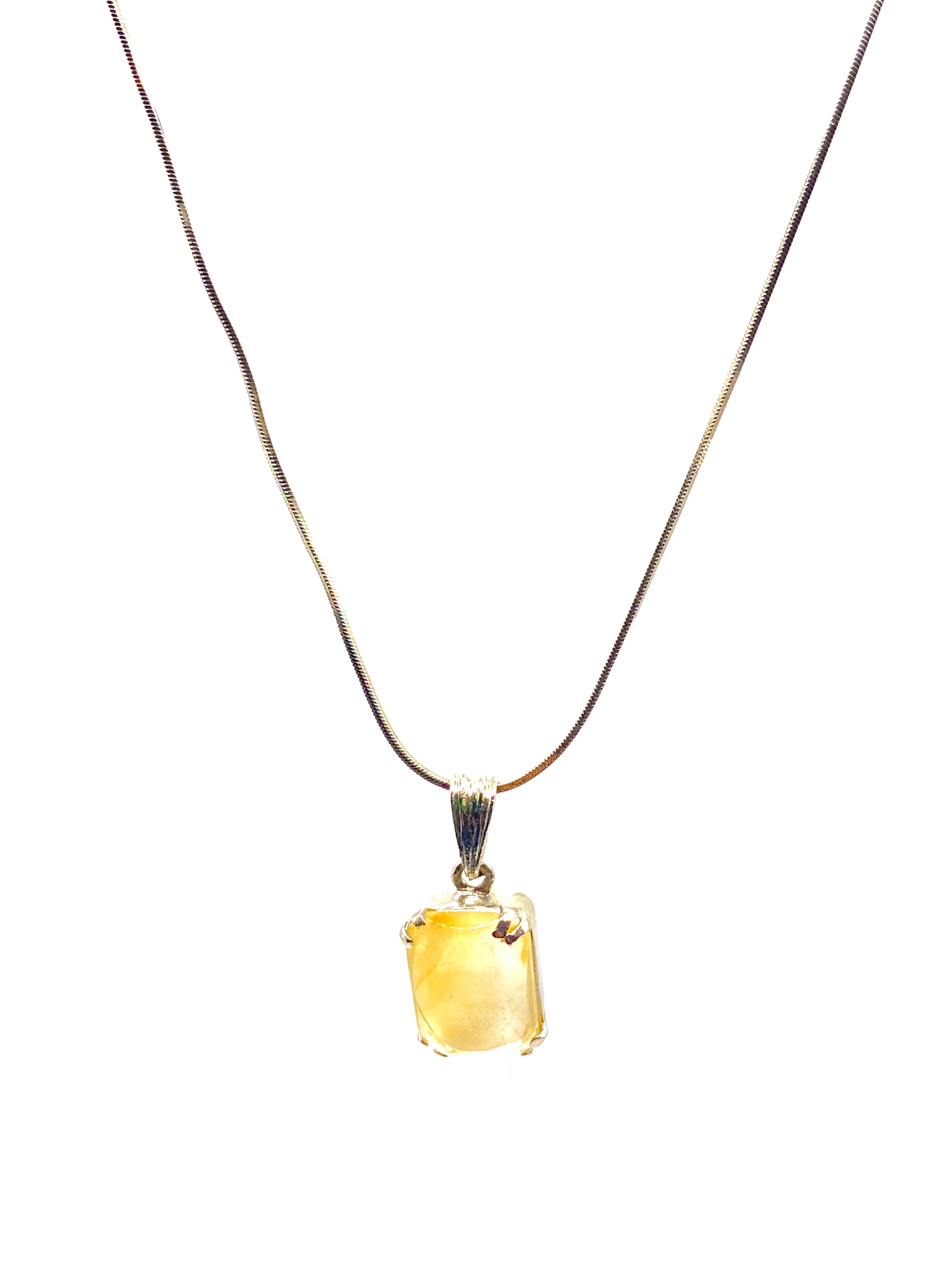 Raw Citrine Pendant Necklace
