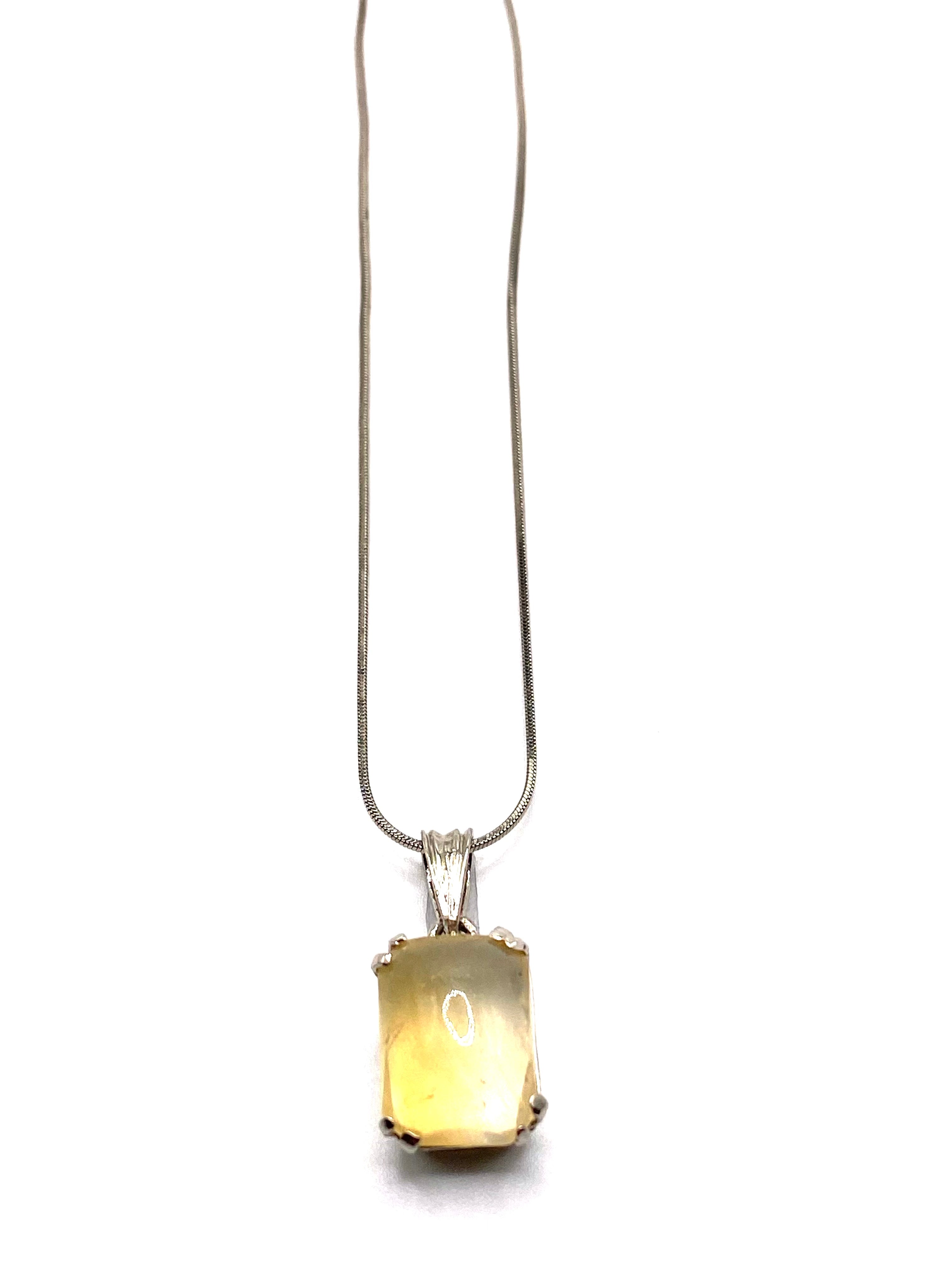 Raw Citrine Pendant Necklace