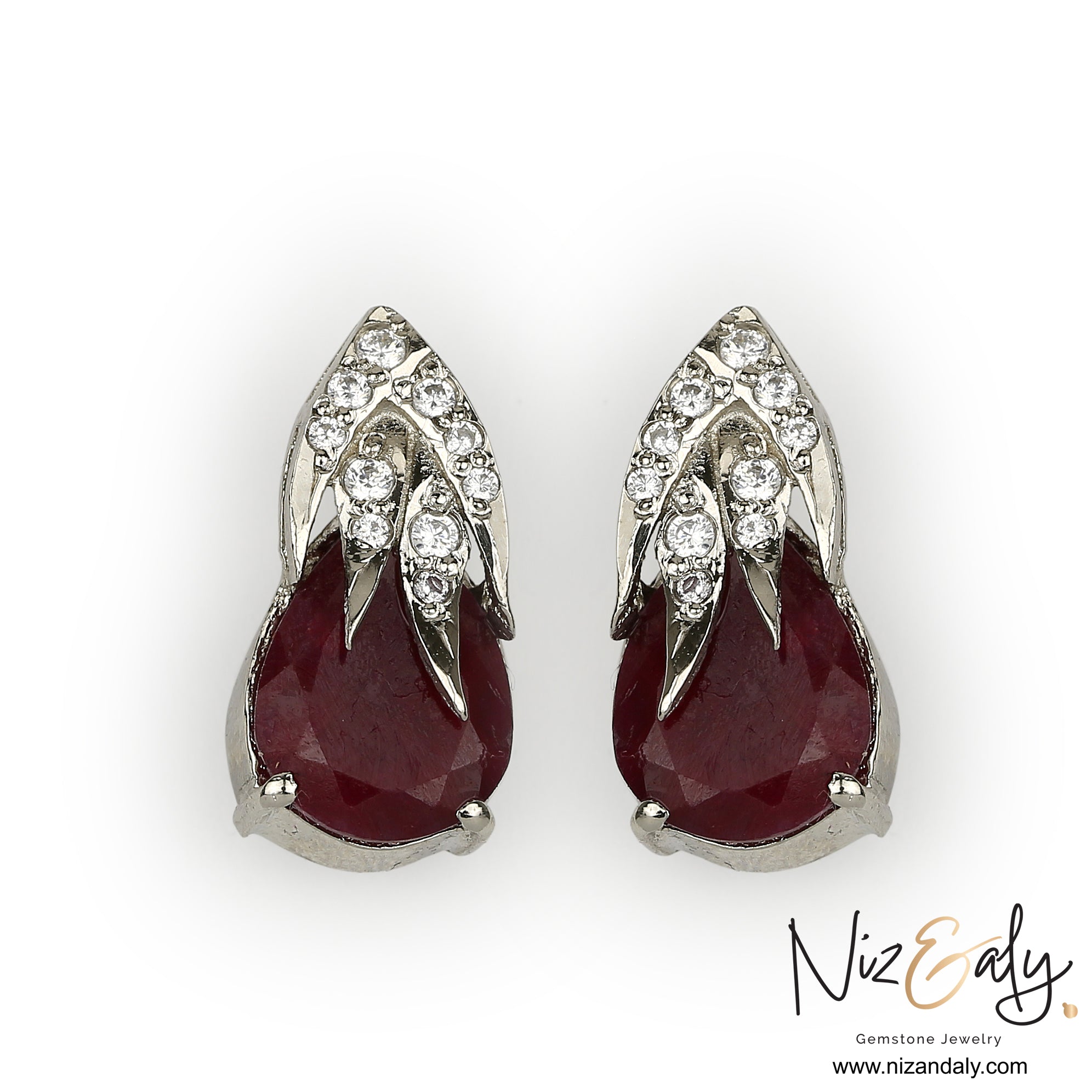 Stylish Natural Ruby Studs