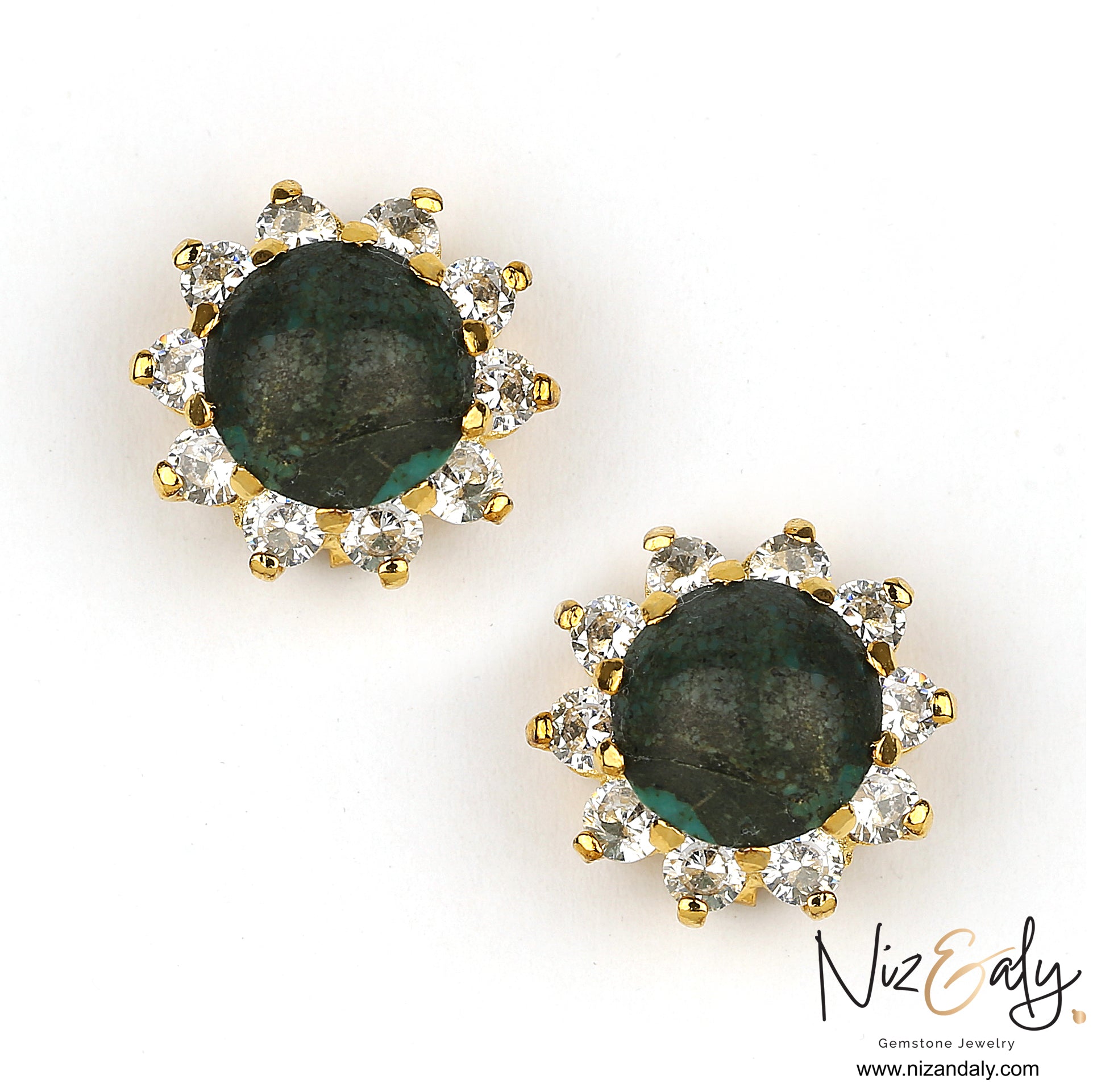Green Kingman Turquoise Stud