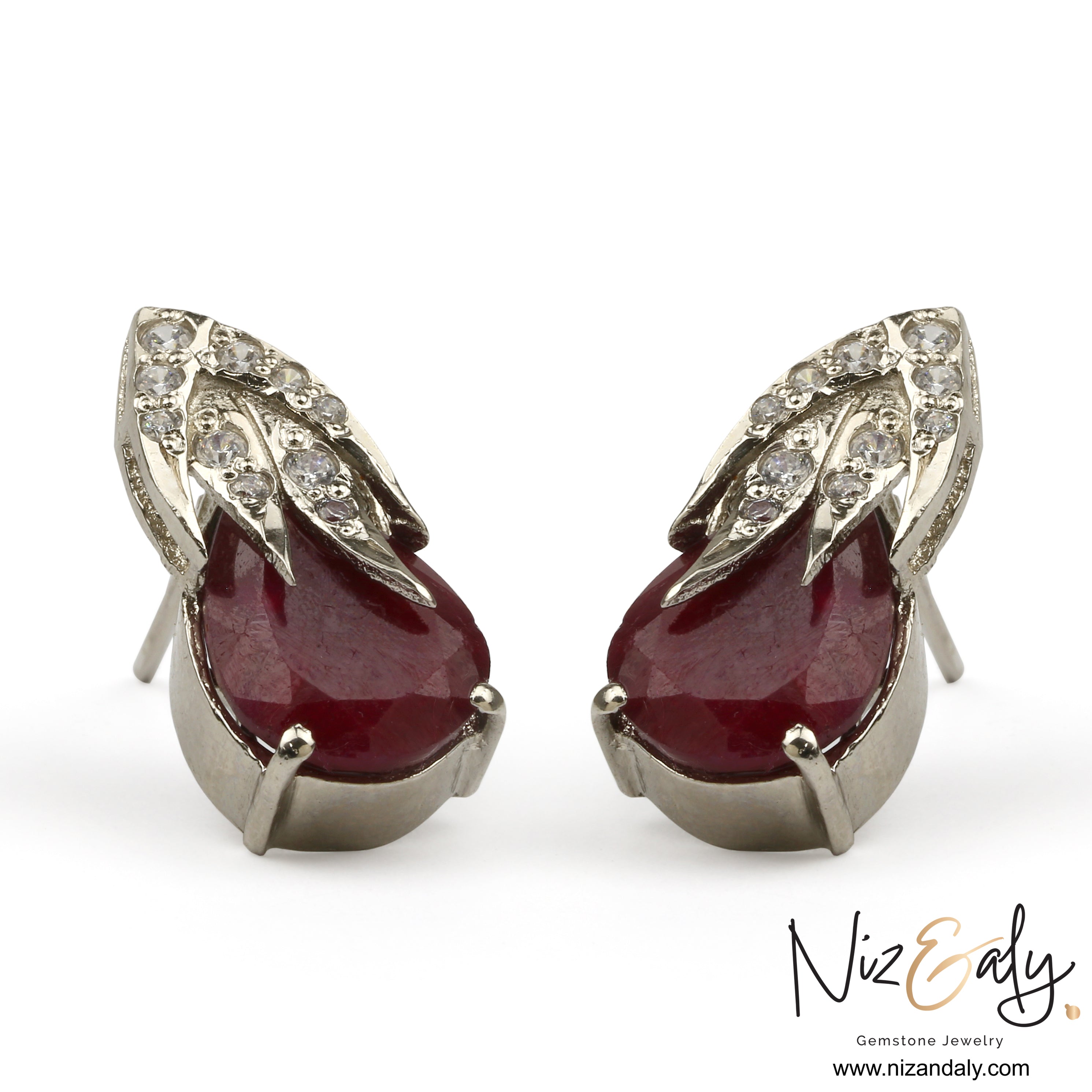 Stylish Natural Ruby Studs