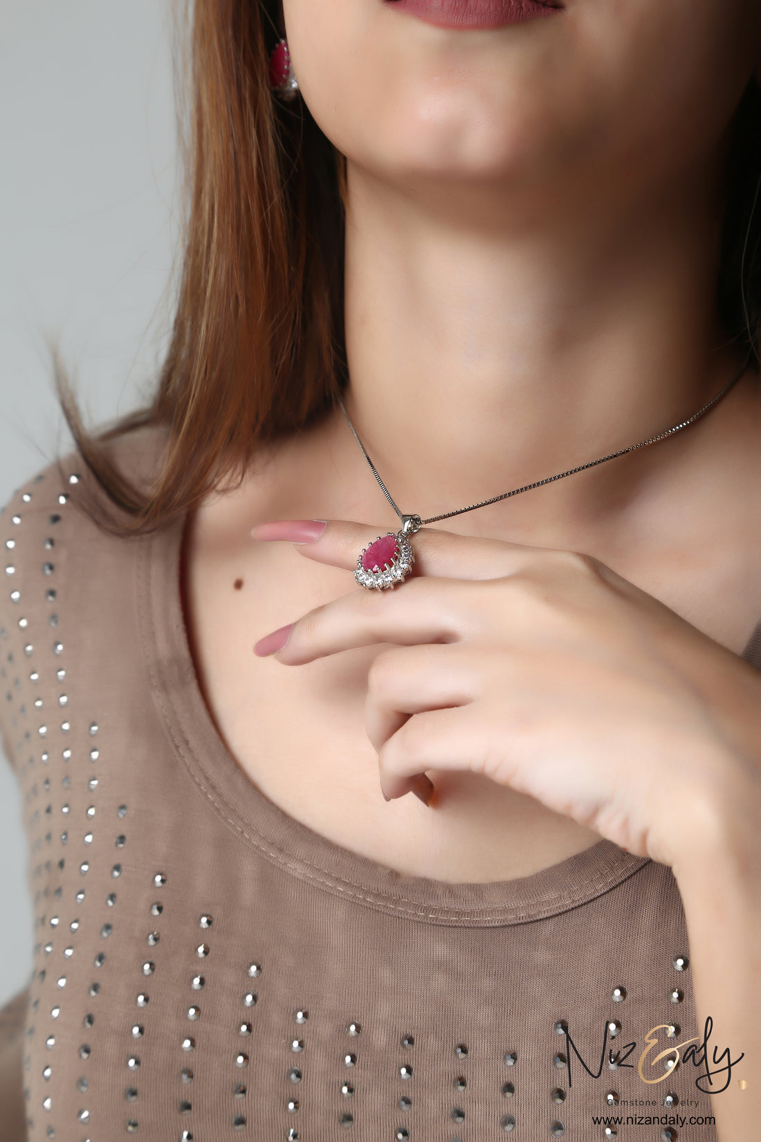 Royal and Stunnig  Red Spinel Pendant Set