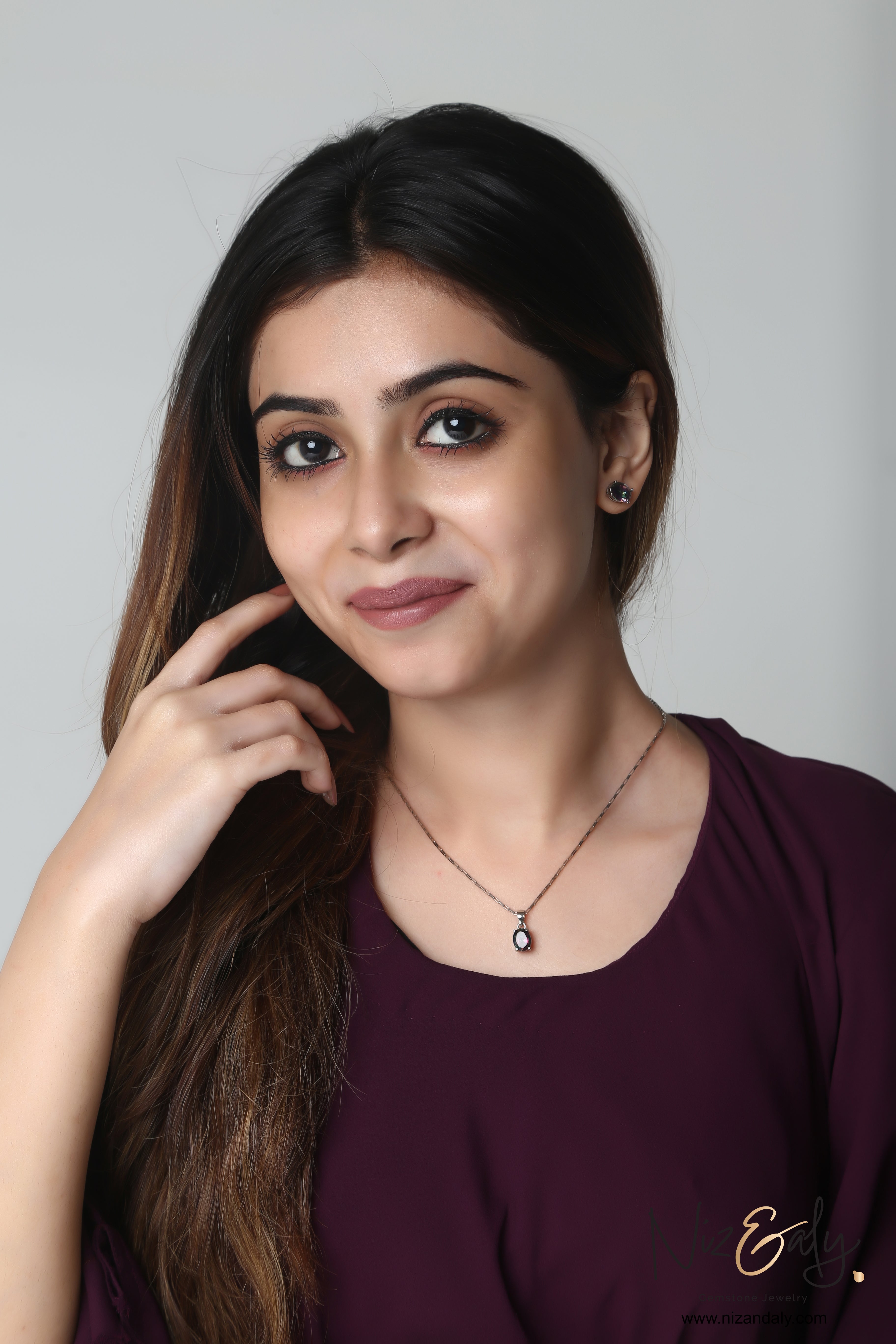 Unique Iolite Solitaire Pendant Set