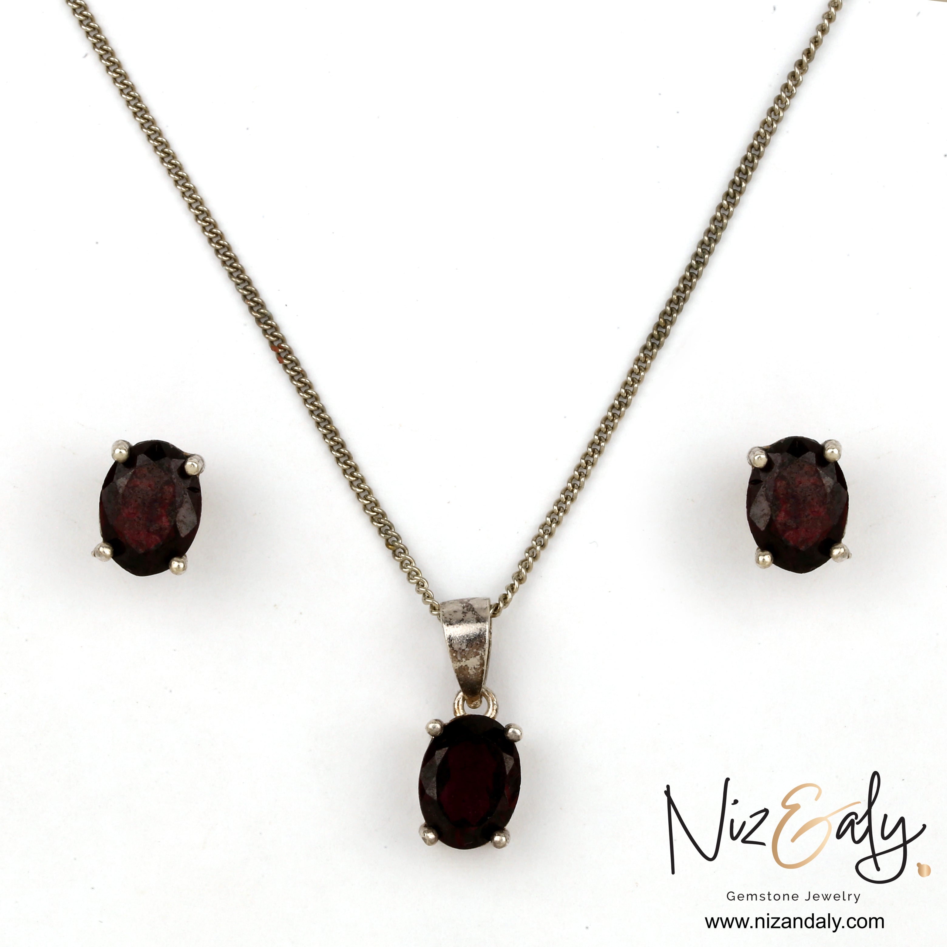 Garnet locket Set