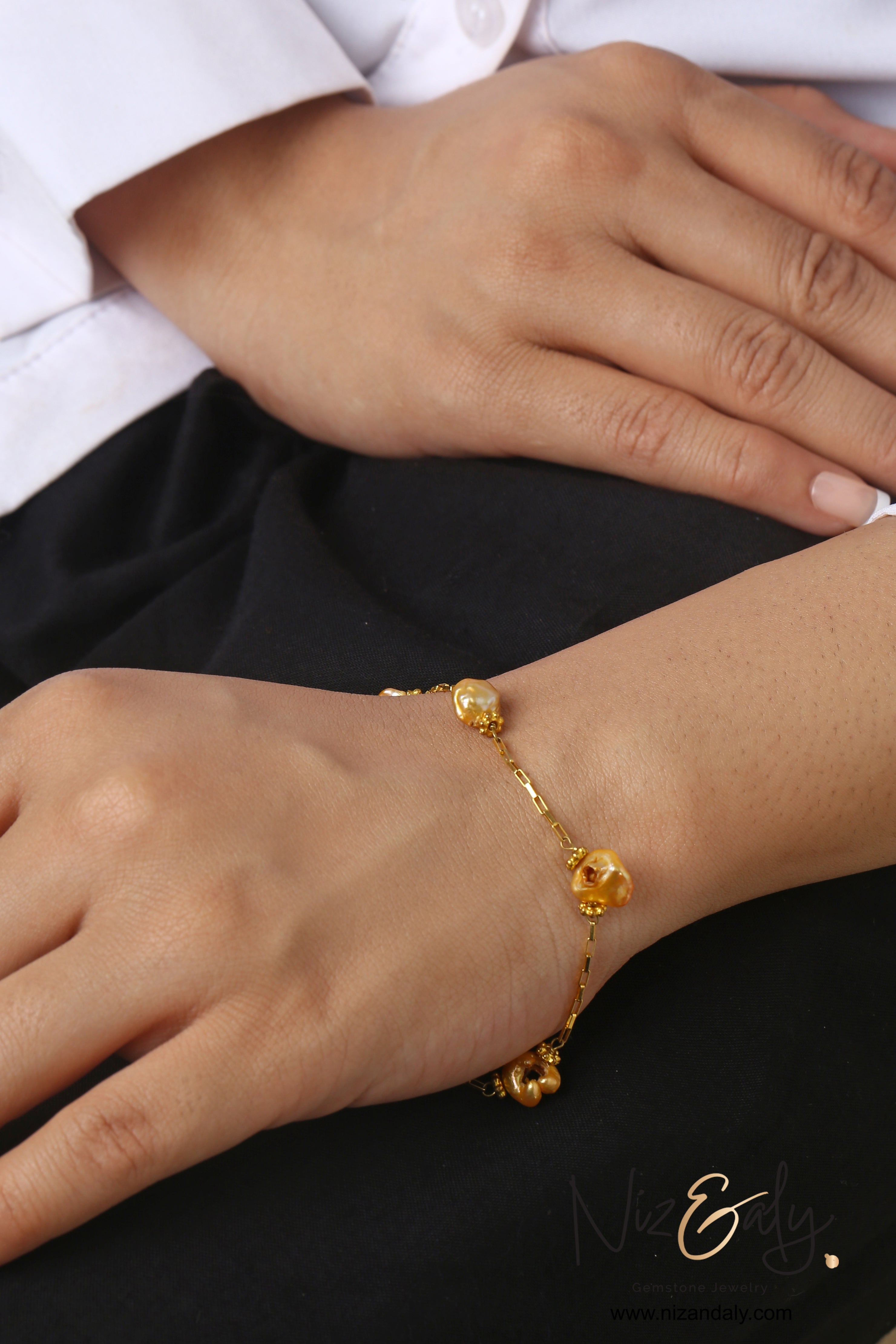 Natural Golden Pearl Bracelet