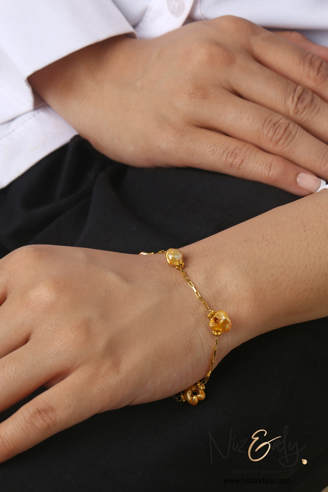 Natural Golden Pearl Bracelet