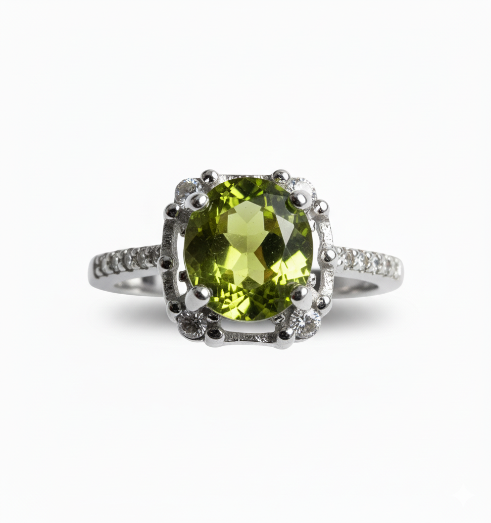 Peridot Ring (Olive Bloom)