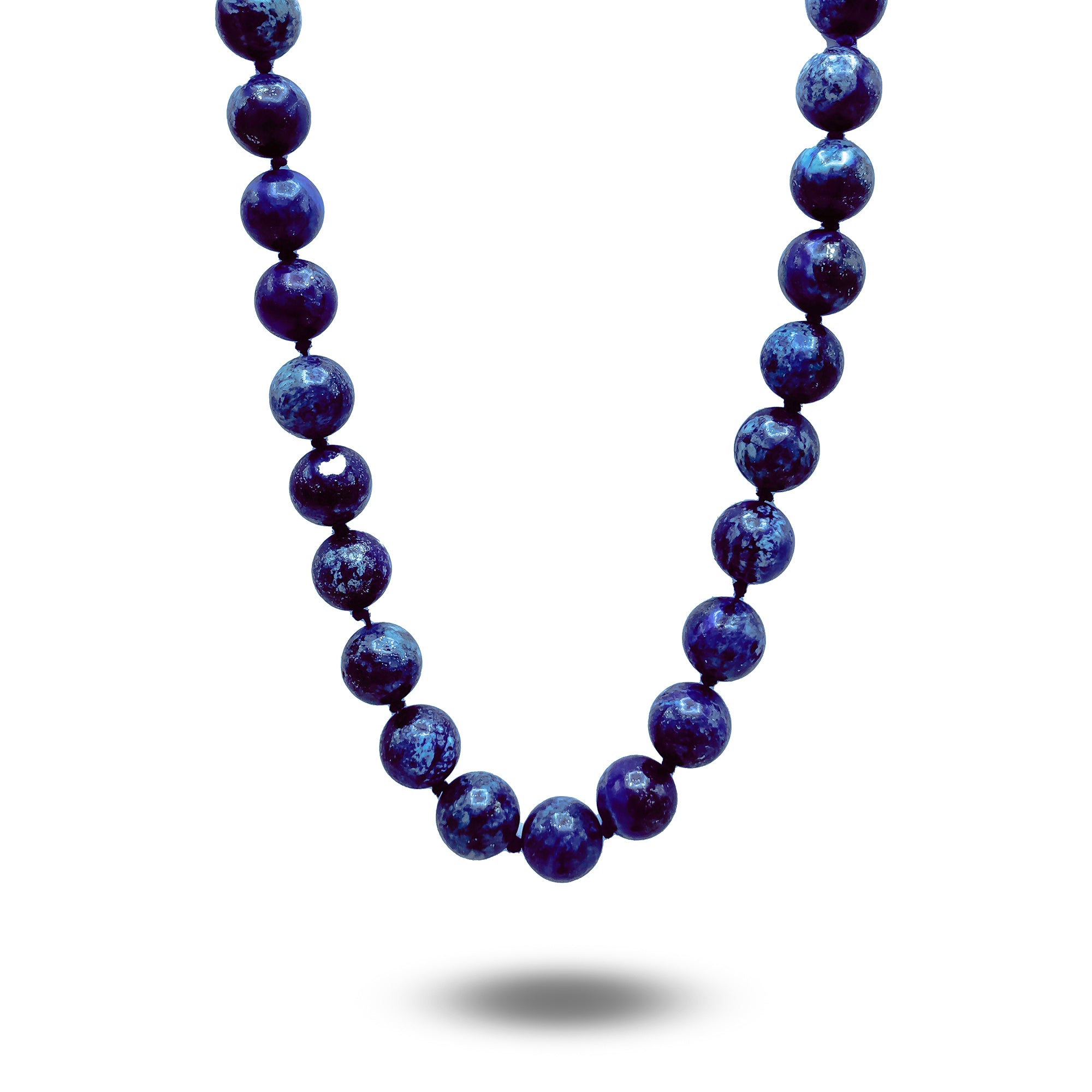 Individually  Hand Knotted Lapis Lazuli Beaded Necklace